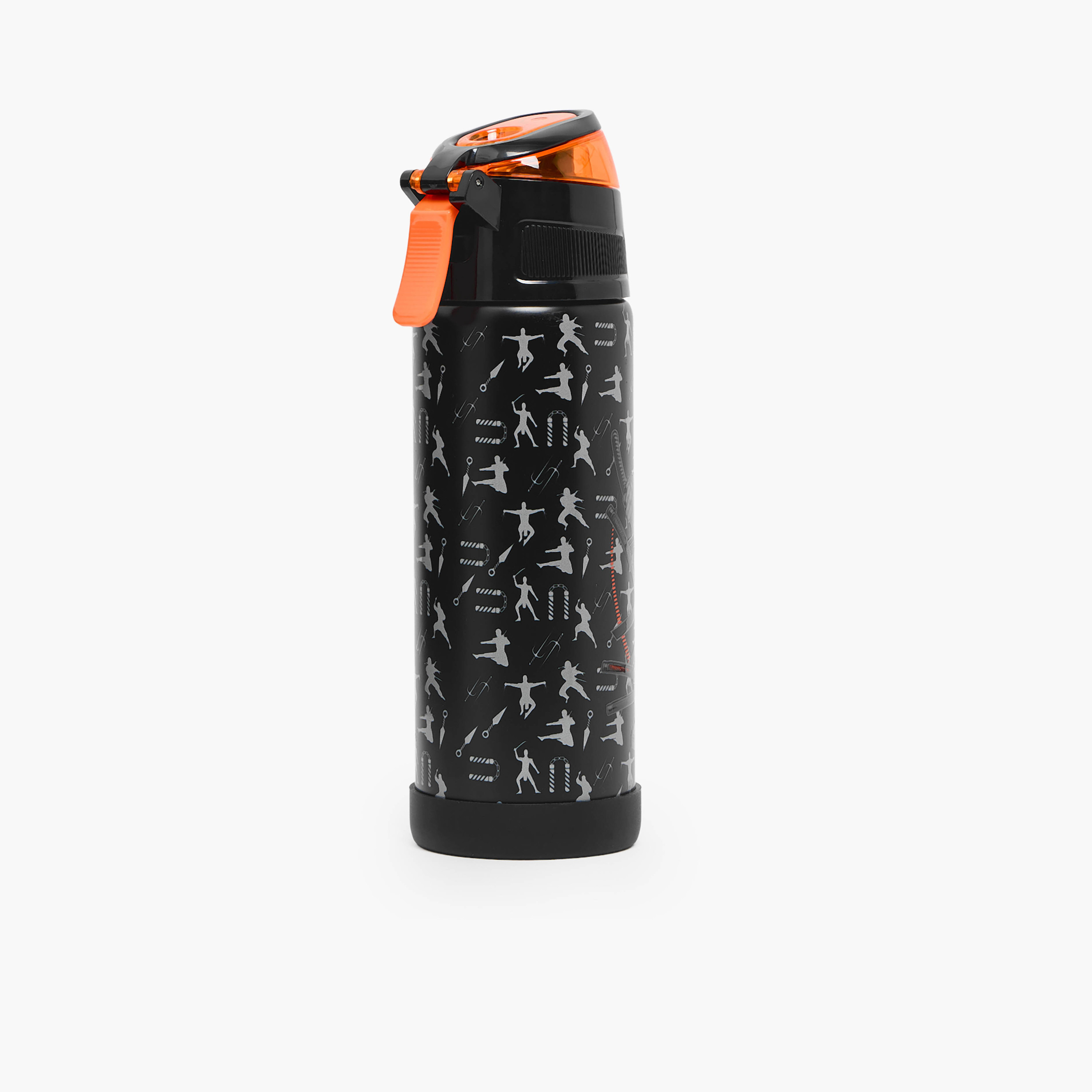 قارورة مياه ستانلس ستيل بفوهة ومقبض وطبعات نينجا من جونيورز-school-waterbottles-image-7