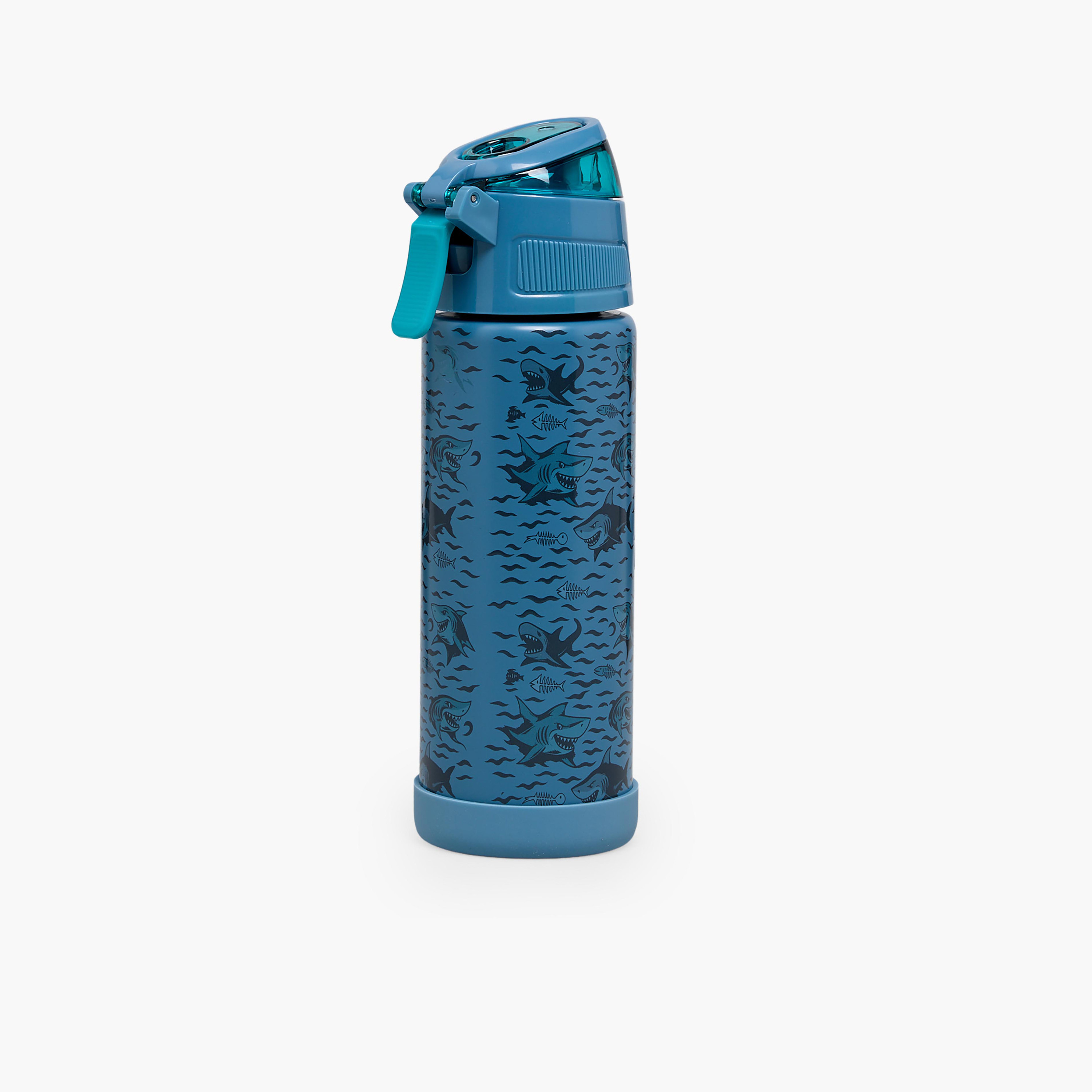 قارورة مياه ستانلس ستيل بفوهة وطبعات قرش ومقبض من جونيورز-school-waterbottles-image-7