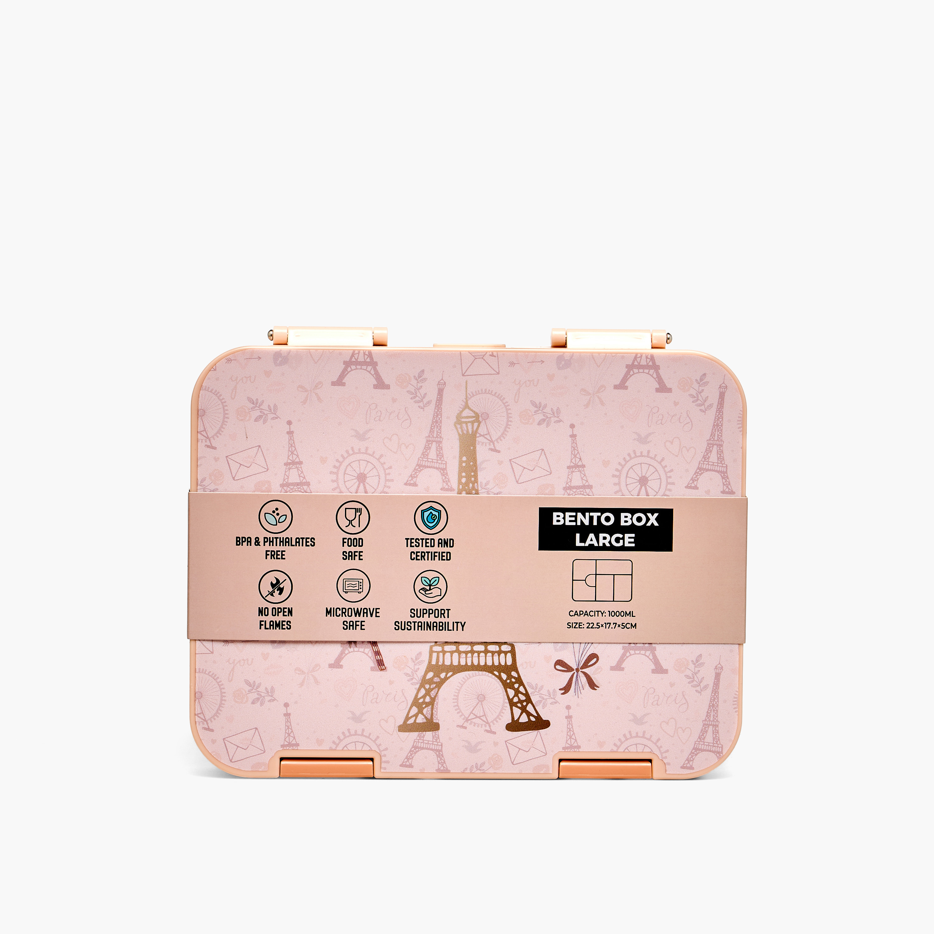 Juniors Paris Print Bento Box for Girls 8-12 Years with 6 Compartments - 1 L-school-lunchessentials-lunchboxes-image-11