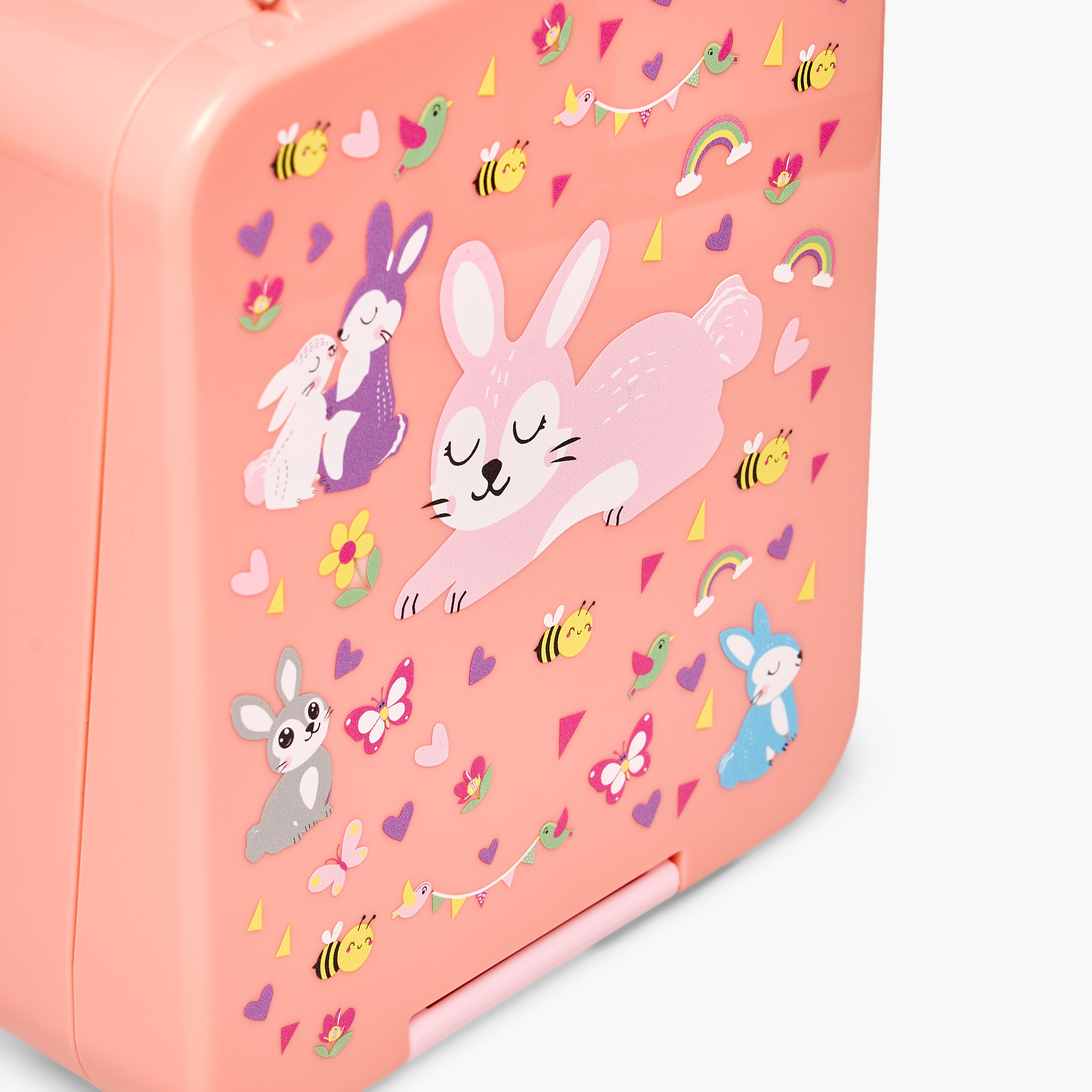 صندوق بينتو بـ3 أقسام وطبعات أرانب للبنات بعمر 3-5 سنوات من جونيورز - 640 مل-school-lunchessentials-lunchboxes-image-5