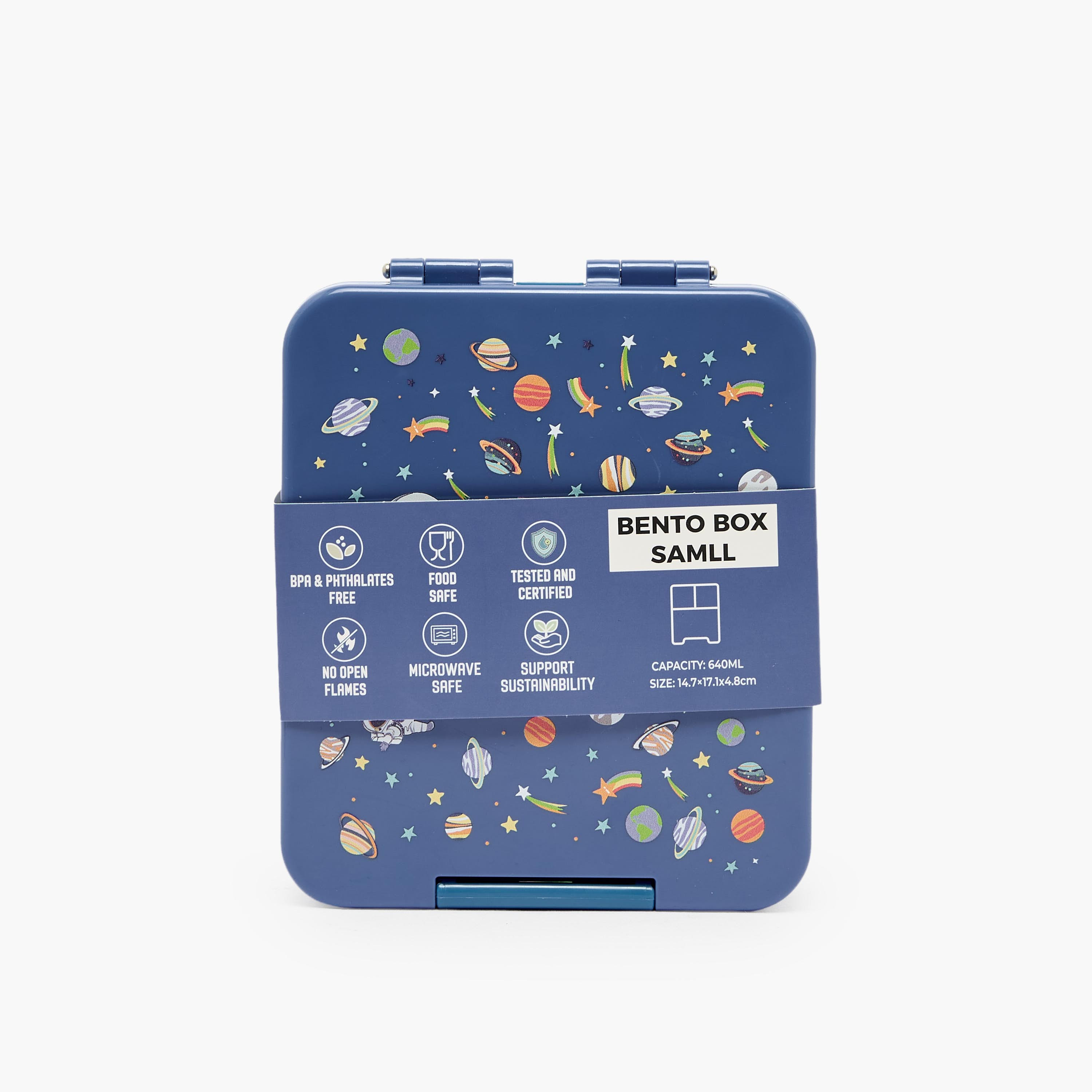 Juniors Astronaut Print Bento Lunch Box for Boys with Clip Lock Lid - 640 ml-school-lunchessentials-lunchboxes-image-10