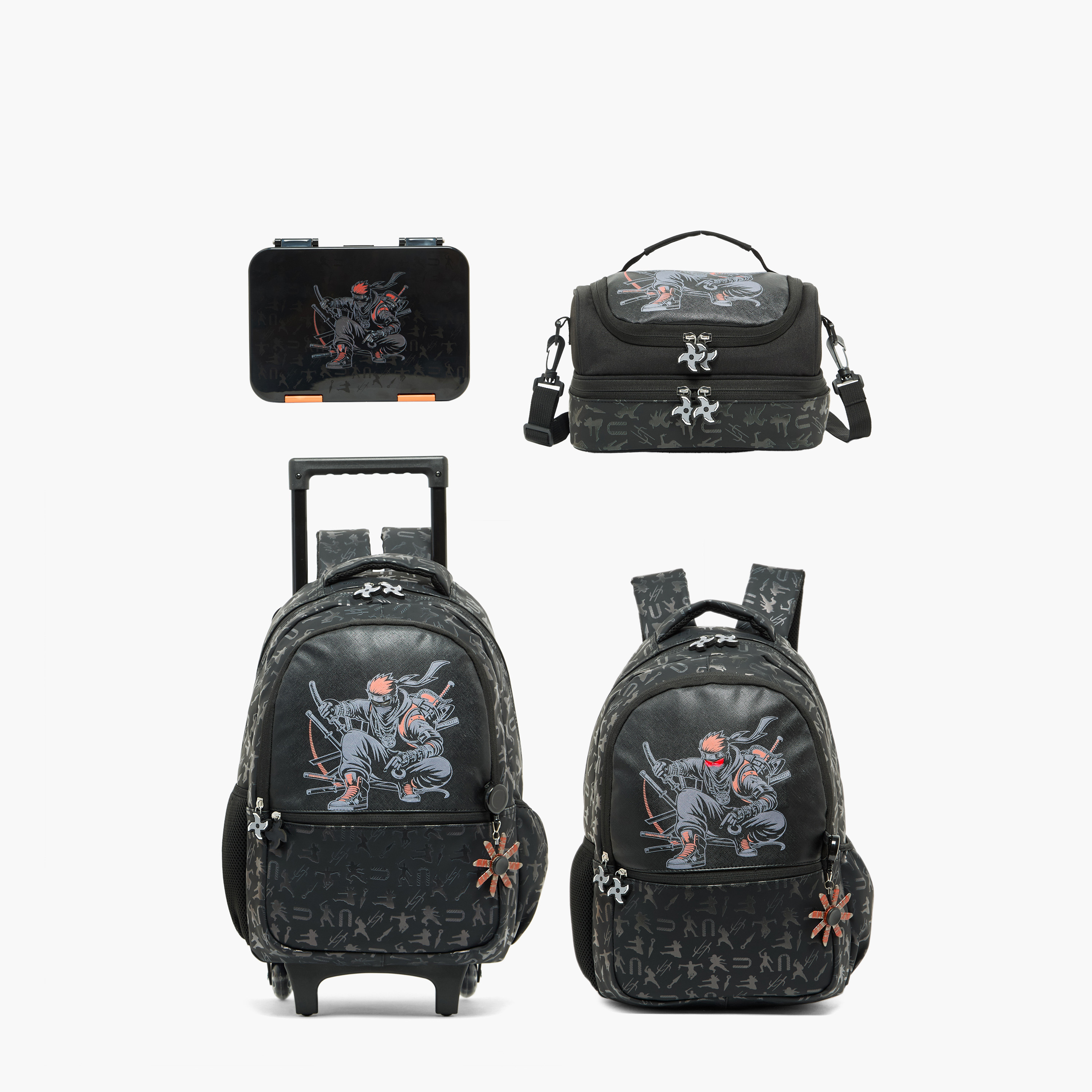 Juniors Ninja Print Bento Lunch Box for Boys with Clip Lock Lid-school-lunchessentials-lunchboxes-image-13