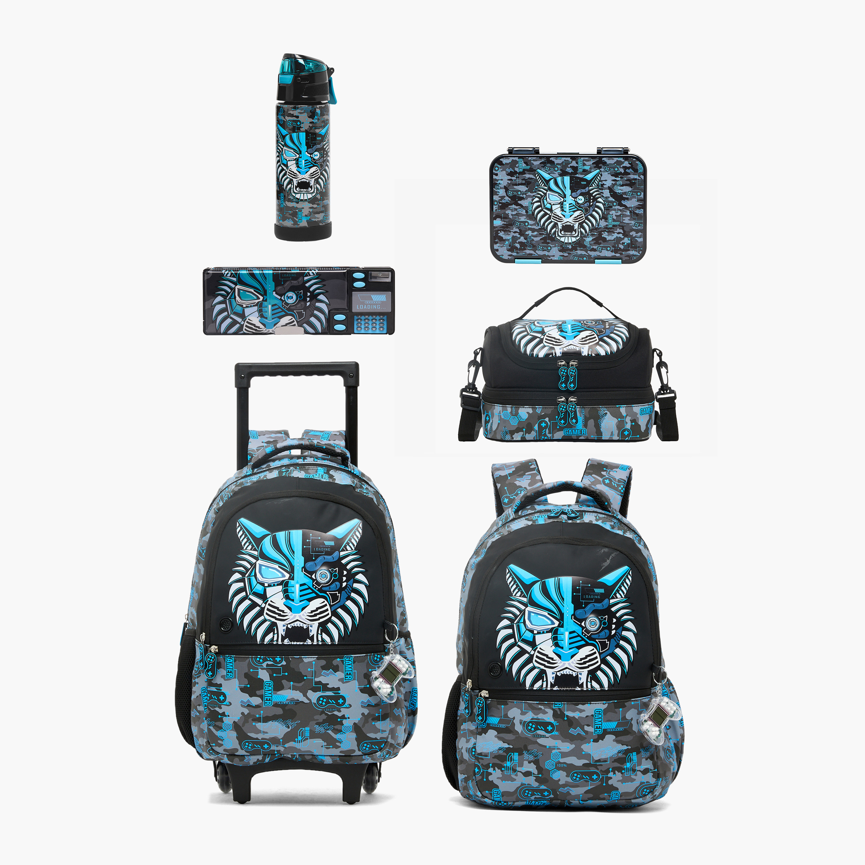 صندوق غداء بأقسام وطبعات نمر للأولاد من جونيورز - 750 مل-school-lunchessentials-lunchboxes-image-13