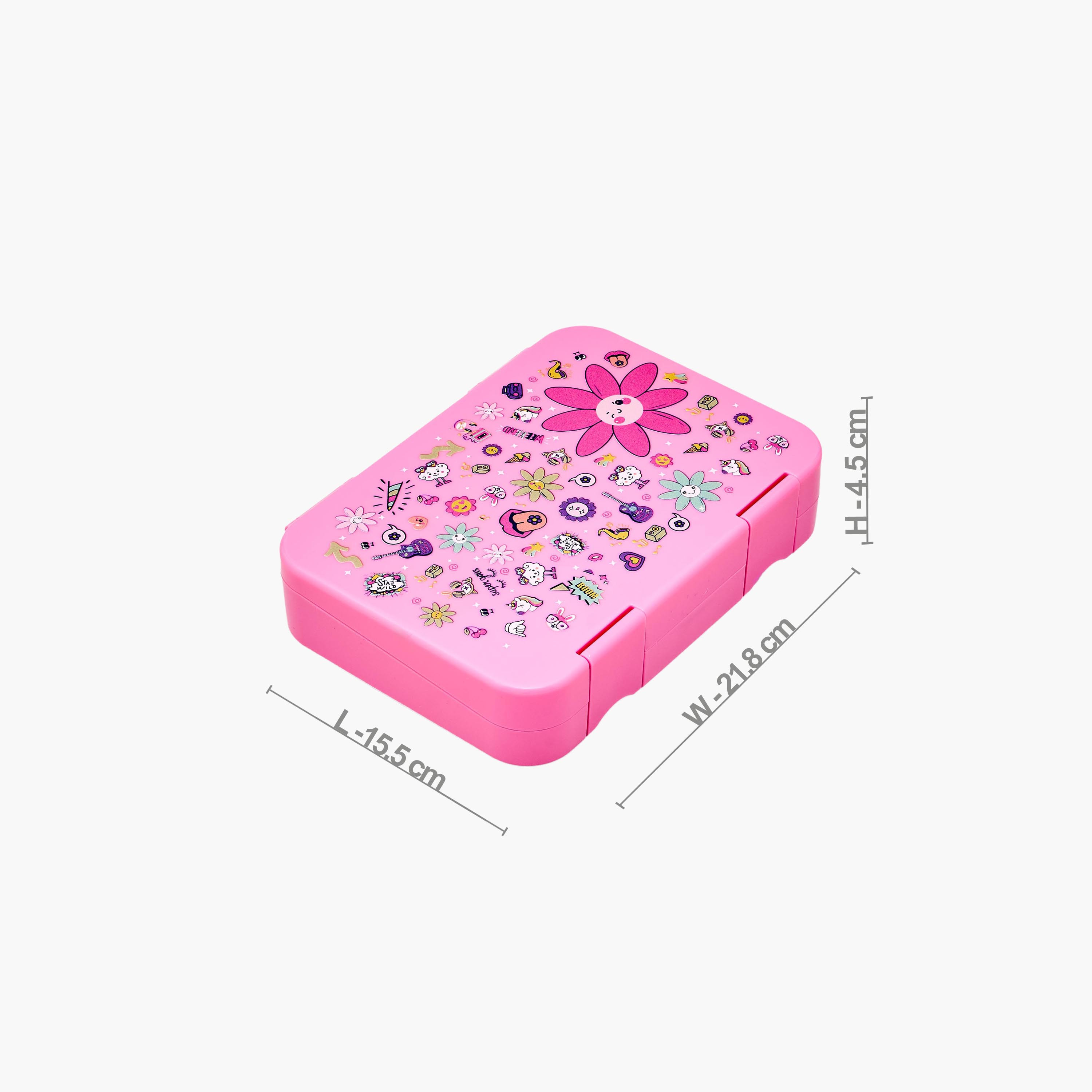 Juniors Flower Print Bento Lunch Box for Girls with Clip Lock Lid - 750 ml-school-lunchessentials-lunchboxes-image-10