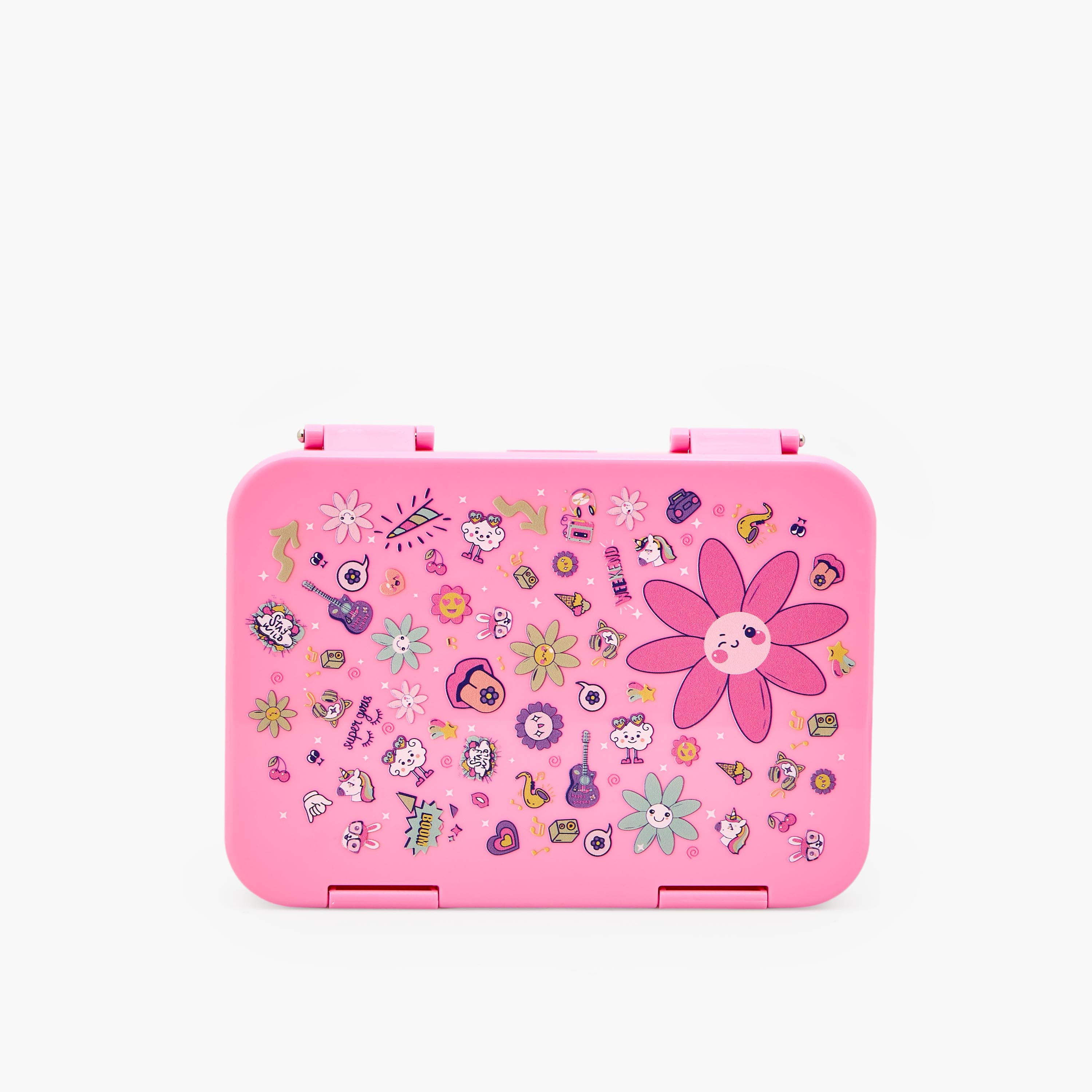 Juniors Flower Print Bento Lunch Box for Girls with Clip Lock Lid - 750 ml-school-lunchessentials-lunchboxes-image-3