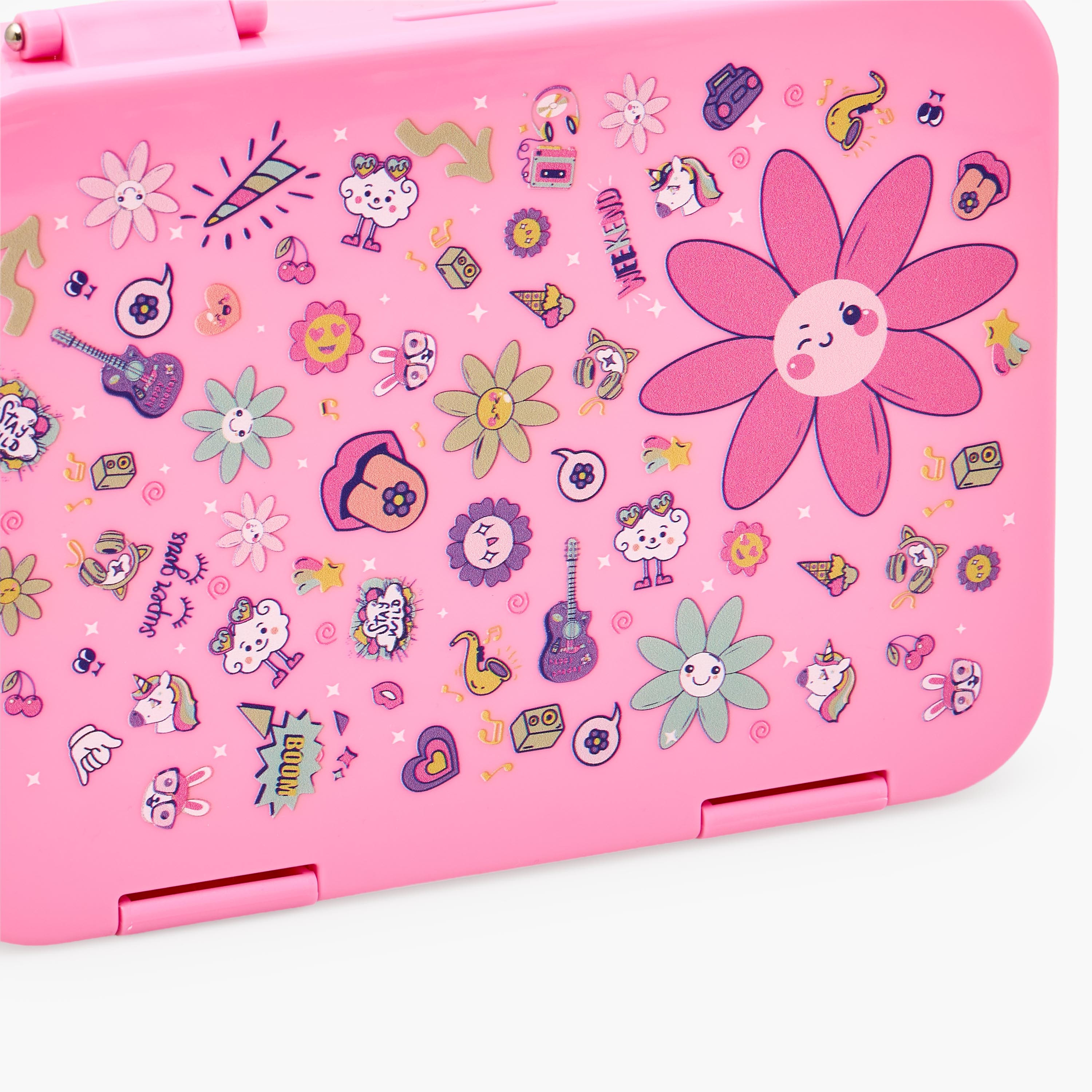 Juniors Flower Print Bento Lunch Box for Girls with Clip Lock Lid - 750 ml-school-lunchessentials-lunchboxes-image-4