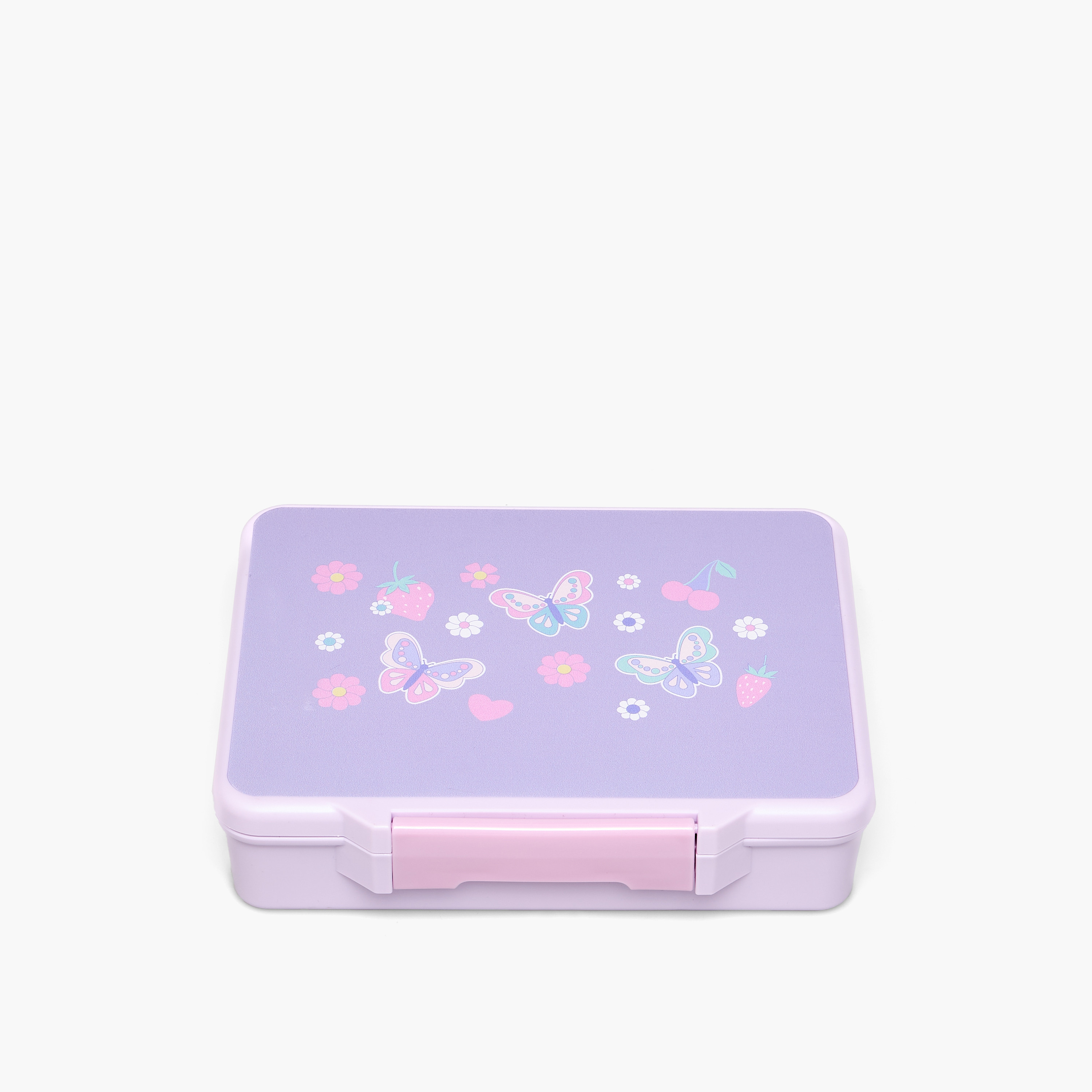 Juniors Butterfly Print Bento Box for Girls 5-8 Years with Clip Lock Lid - 1.2 L-school-lunchessentials-lunchboxes-image-2