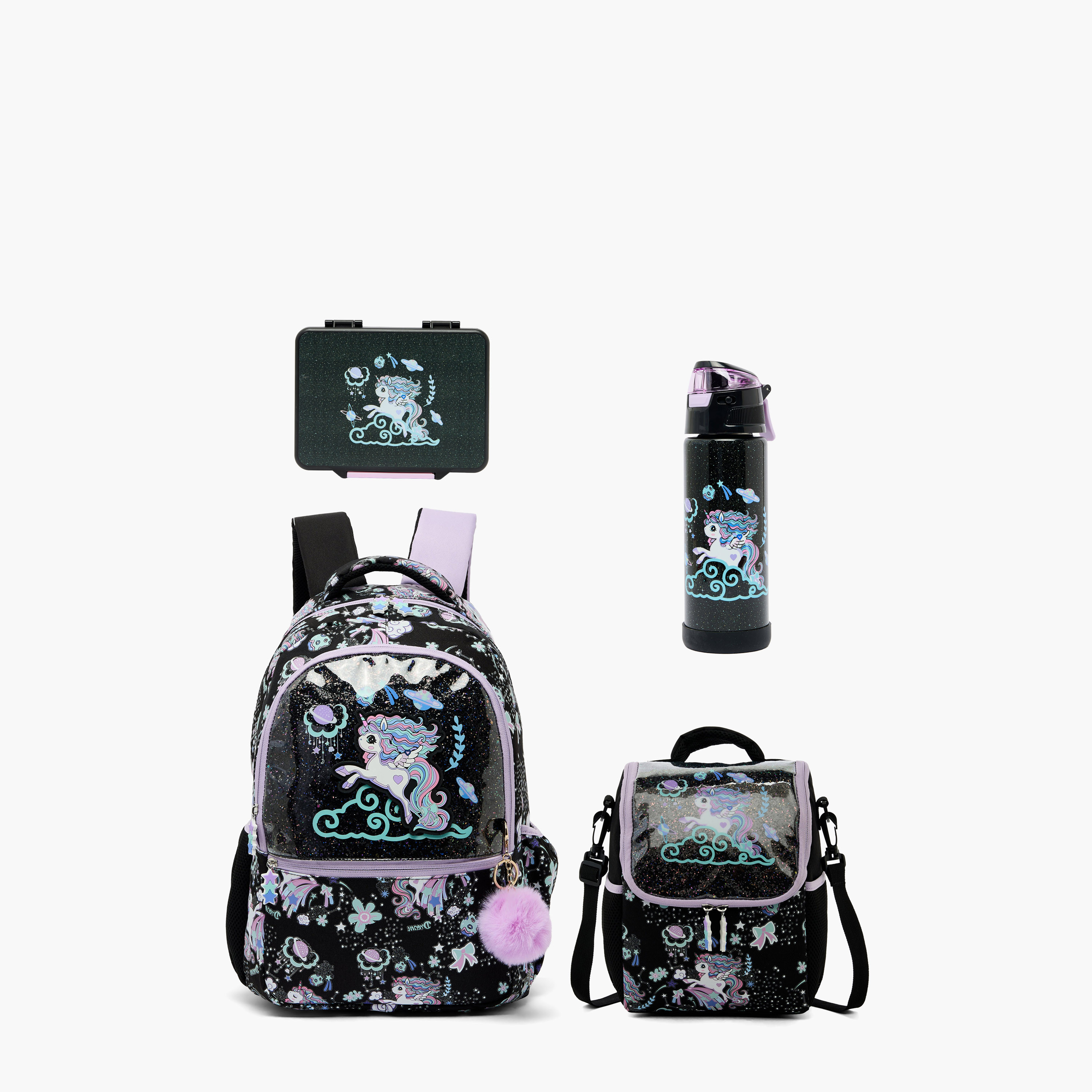 Juniors Unicorn Print Bento Lunch Box for Girls with Cutlery - 1.2 L-school-lunchessentials-lunchboxes-image-12