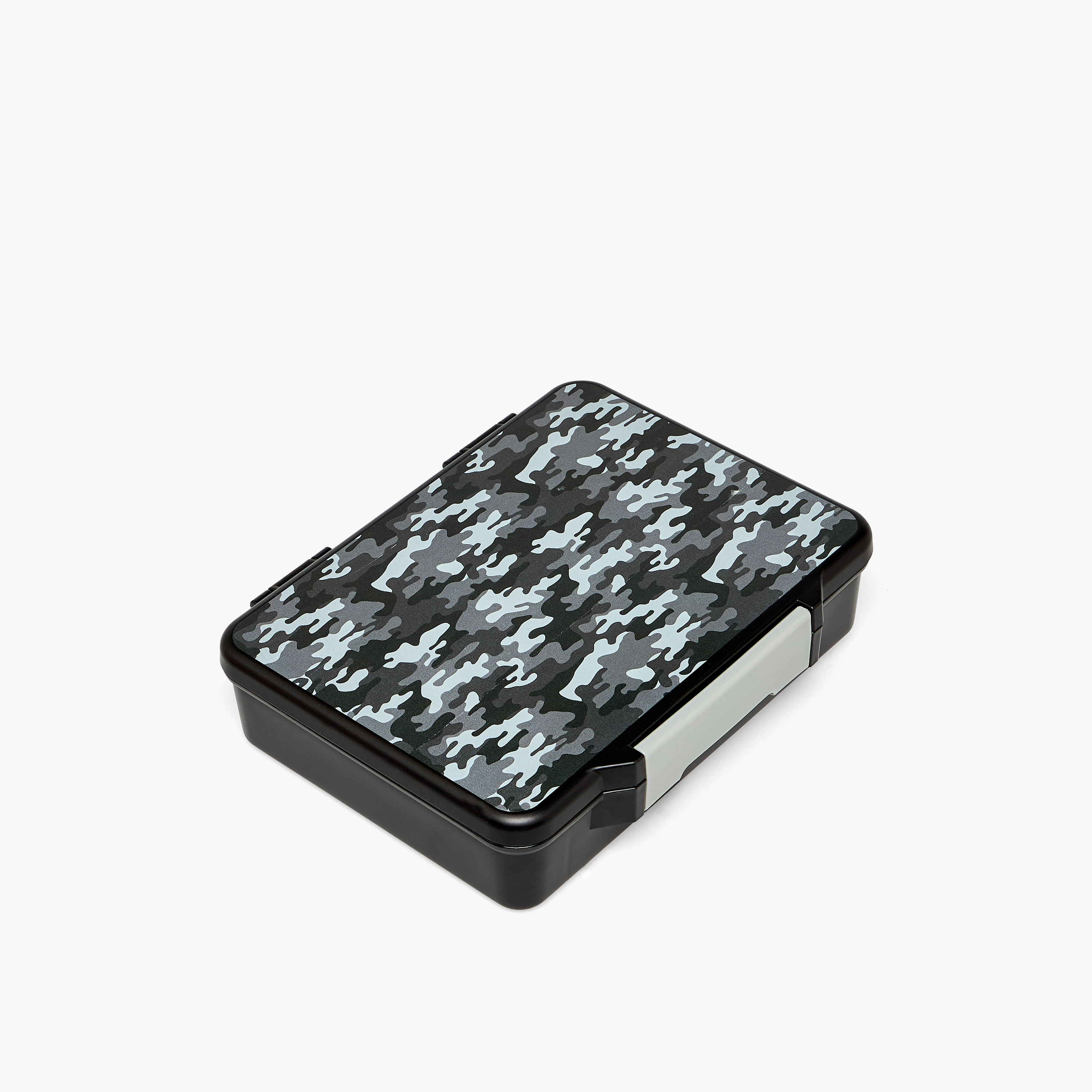 Juniors Camouflage Print Bento Box with Clip Lock Lid - 1.2 L-school-lunchessentials-lunchboxes-image-1