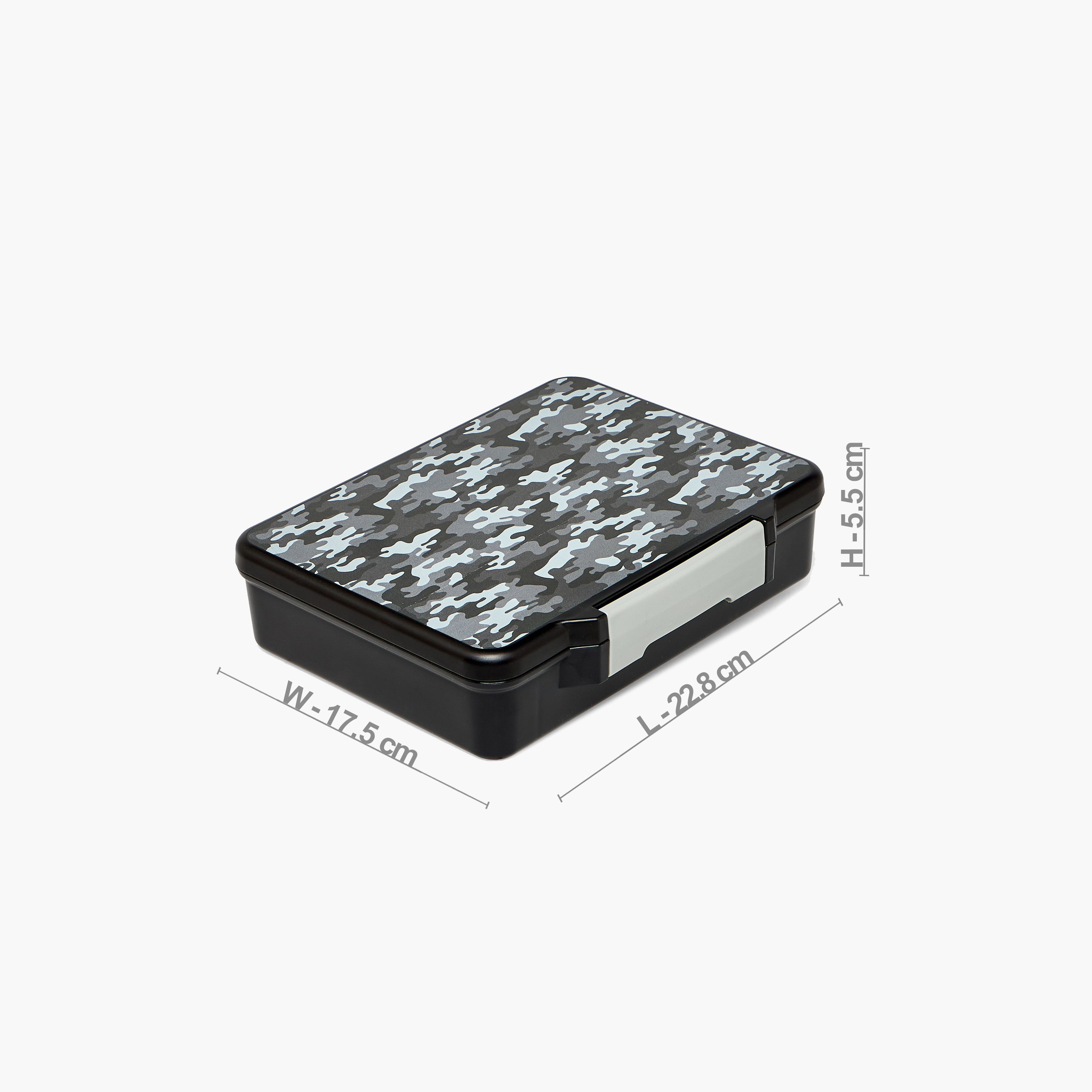 Juniors Camouflage Print Bento Box with Clip Lock Lid - 1.2 L-school-lunchessentials-lunchboxes-image-11