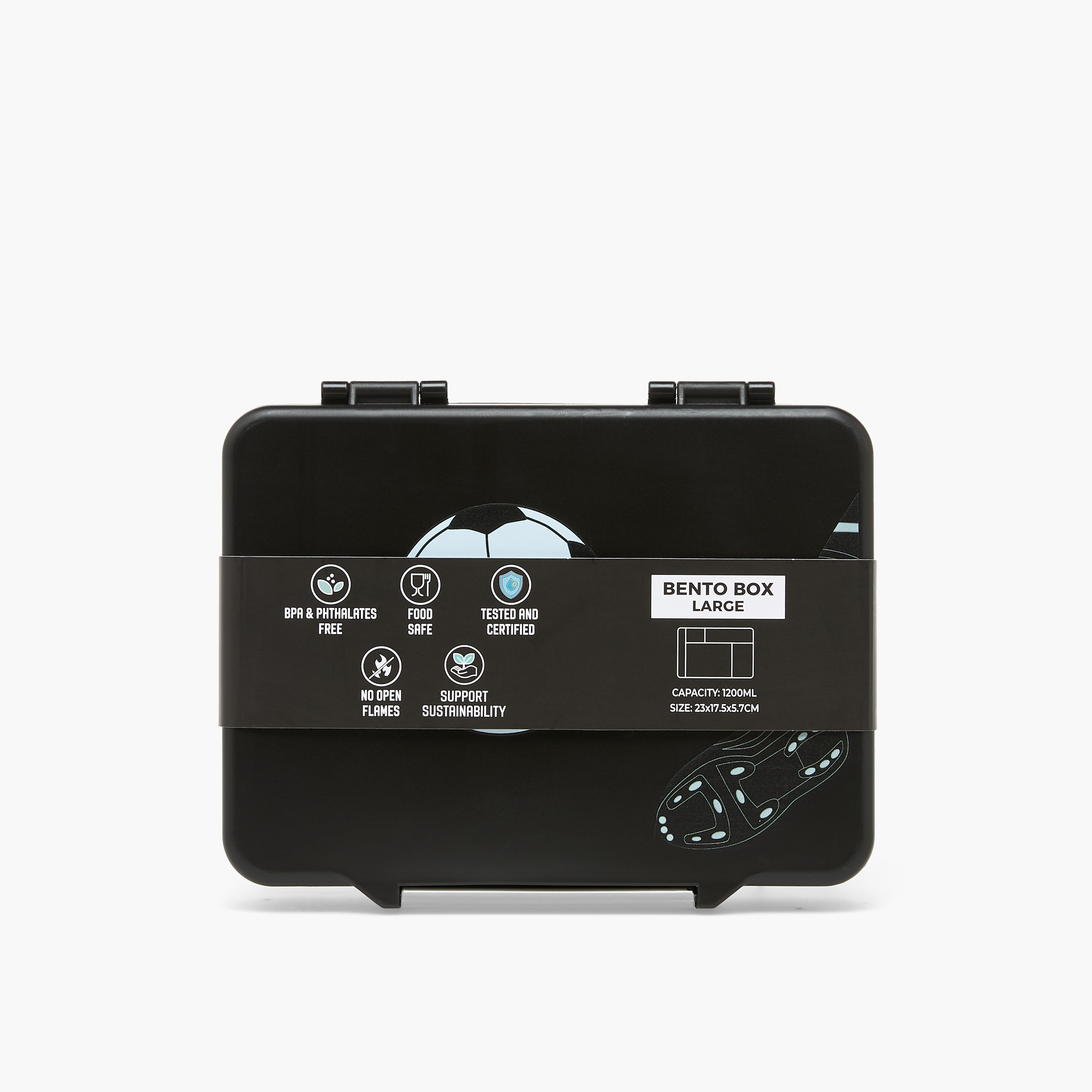 Juniors Football Print Bento Lunch Box for Boys 8-12 Years with Cutlery - 1.2 L-school-lunchessentials-lunchboxes-image-12