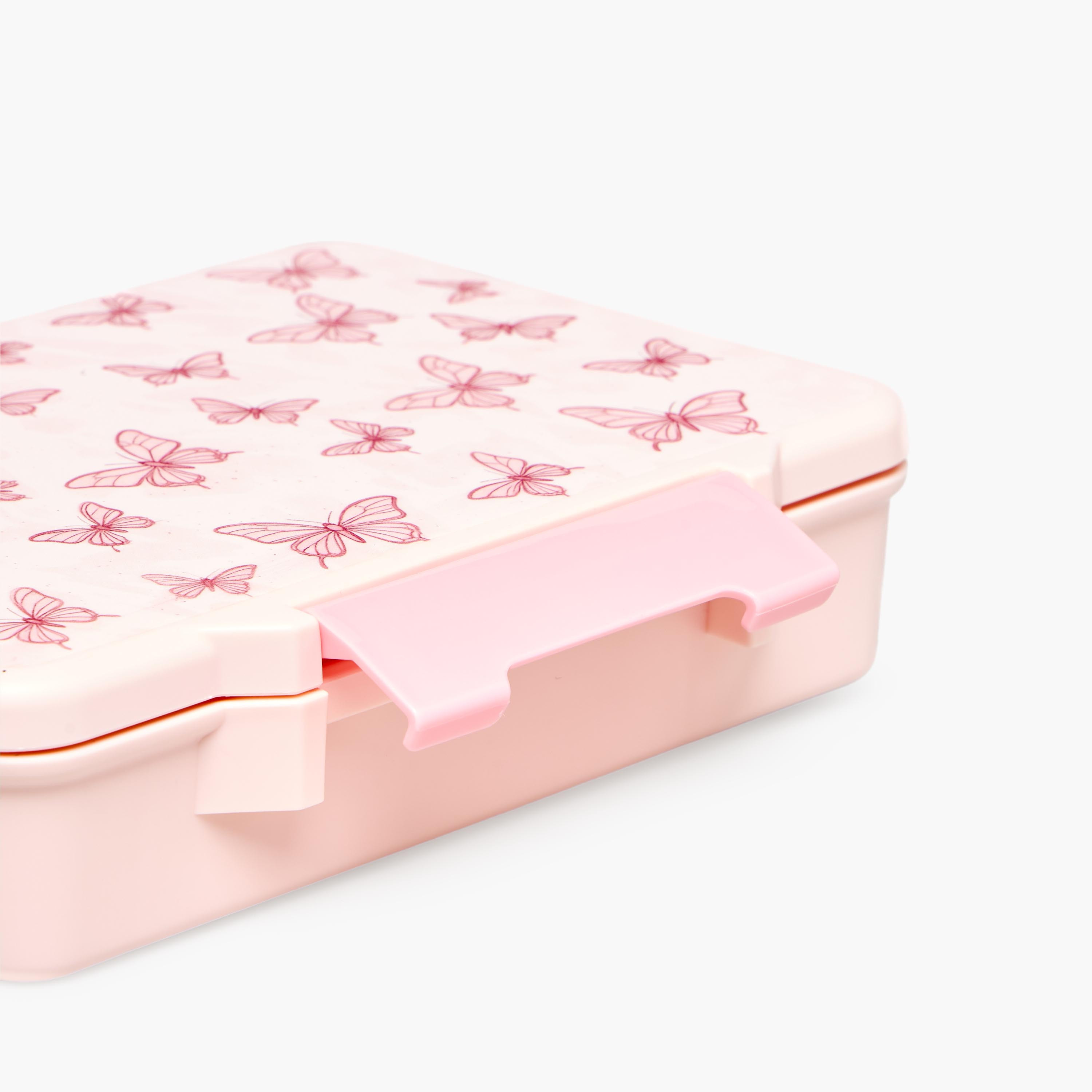 Juniors Butterfly Print Bento Lunch Box for Girls with Cutlery - 1.2 L-school-lunchessentials-lunchboxes-image-8