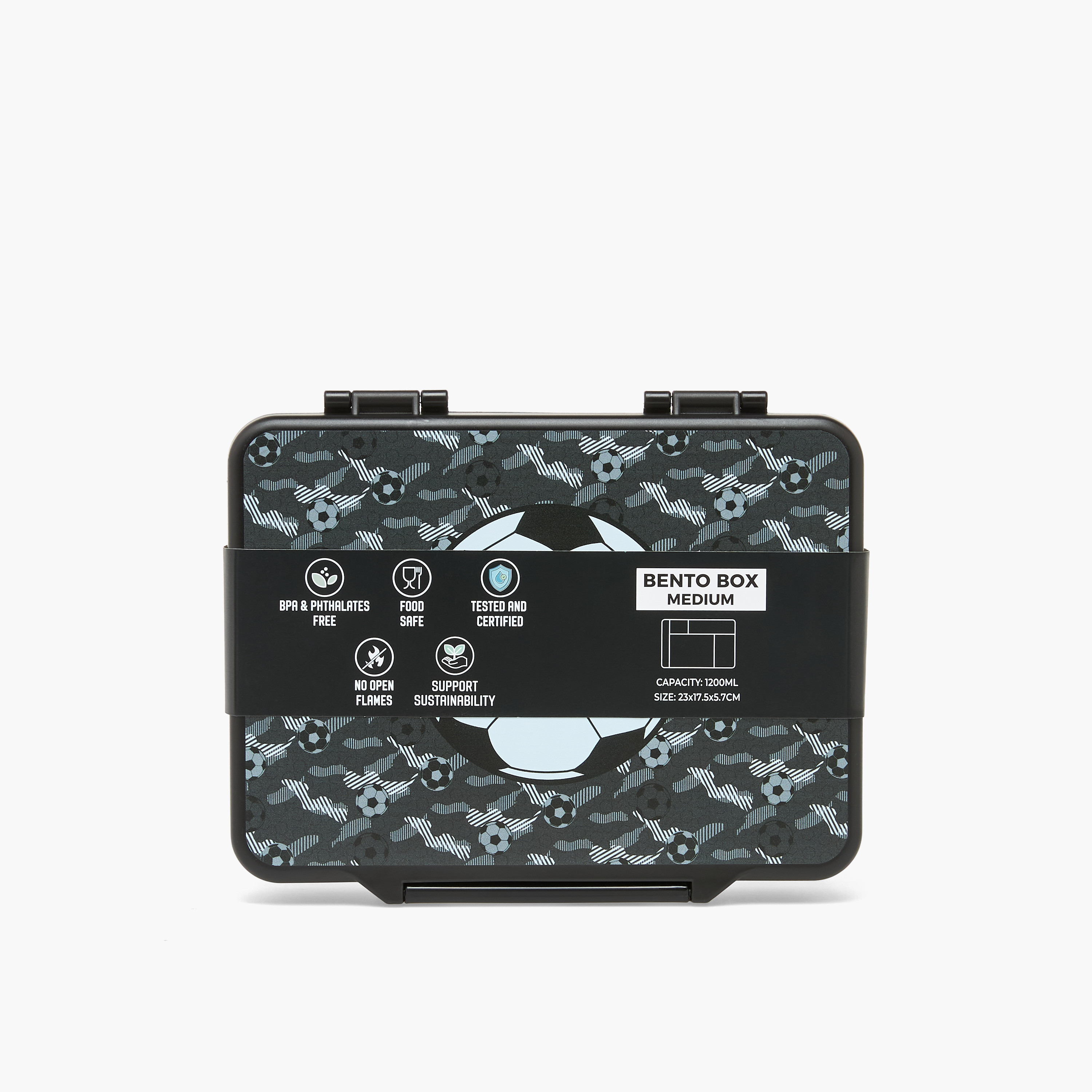 Juniors Football Print Bento Lunch Box for Boys with Cutlery - 1.2 L-school-lunchessentials-lunchboxes-image-10