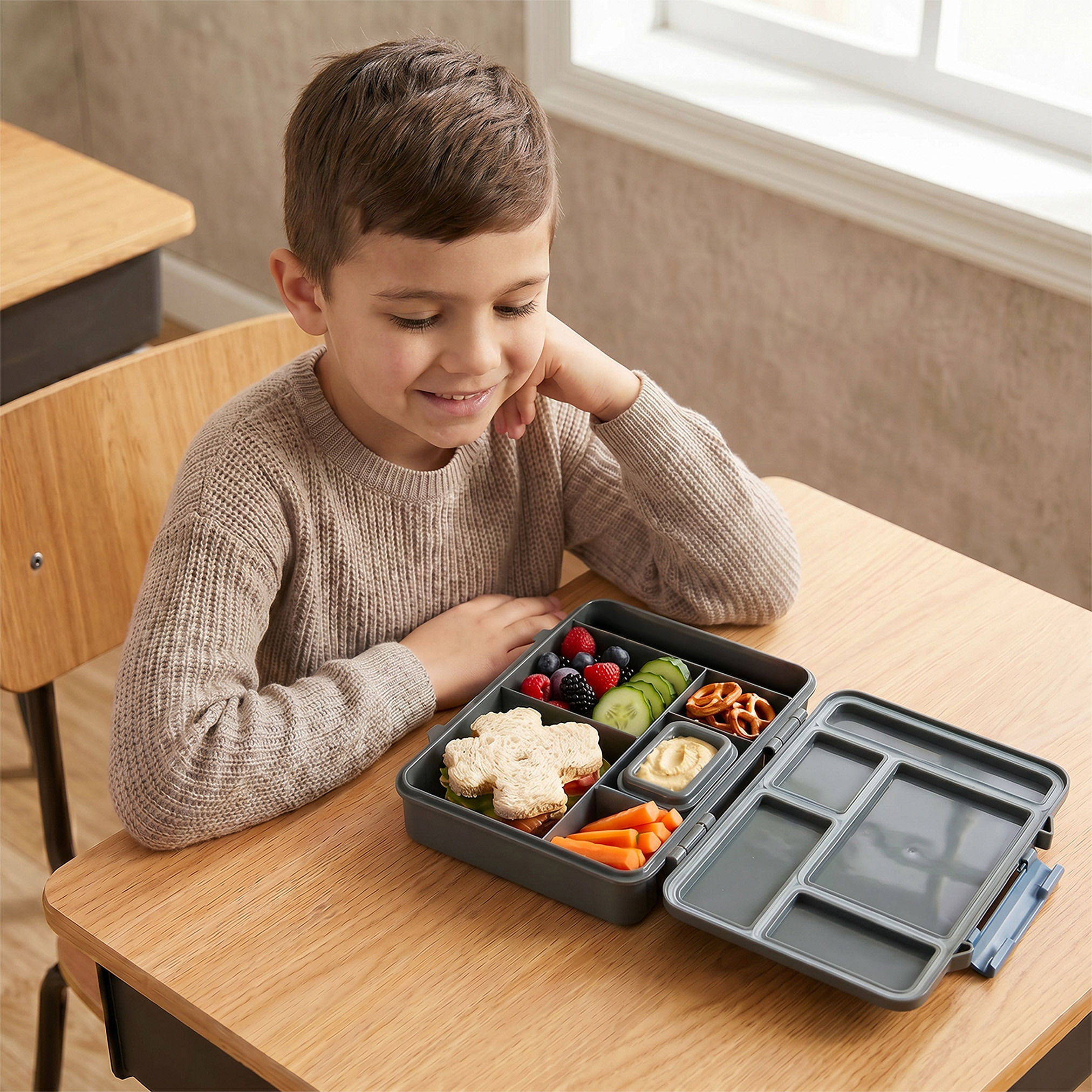 Juniors Gaming Print Bento Lunch Box for Boys with Cutlery - 1.2 L-school-lunchessentials-lunchboxes-image-3