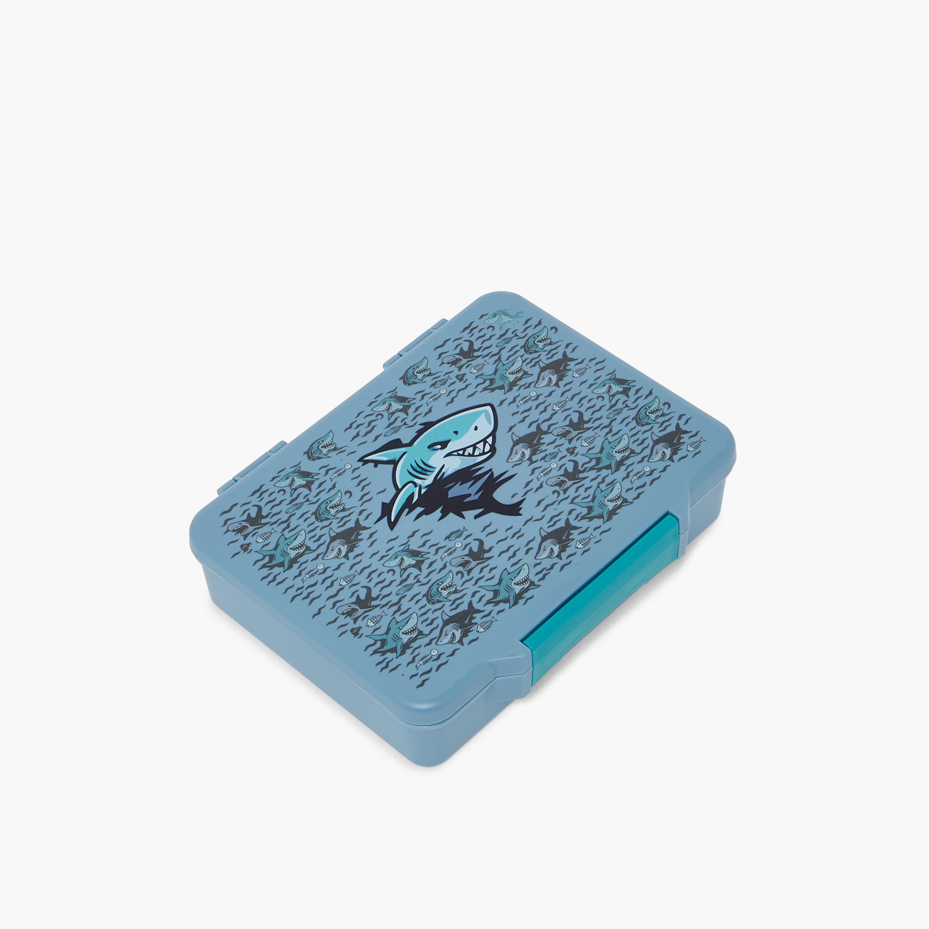 Juniors Shark Print Bento Lunch Box for Boys with Cutlery - 1.2 L-school-lunchessentials-lunchboxes-image-1