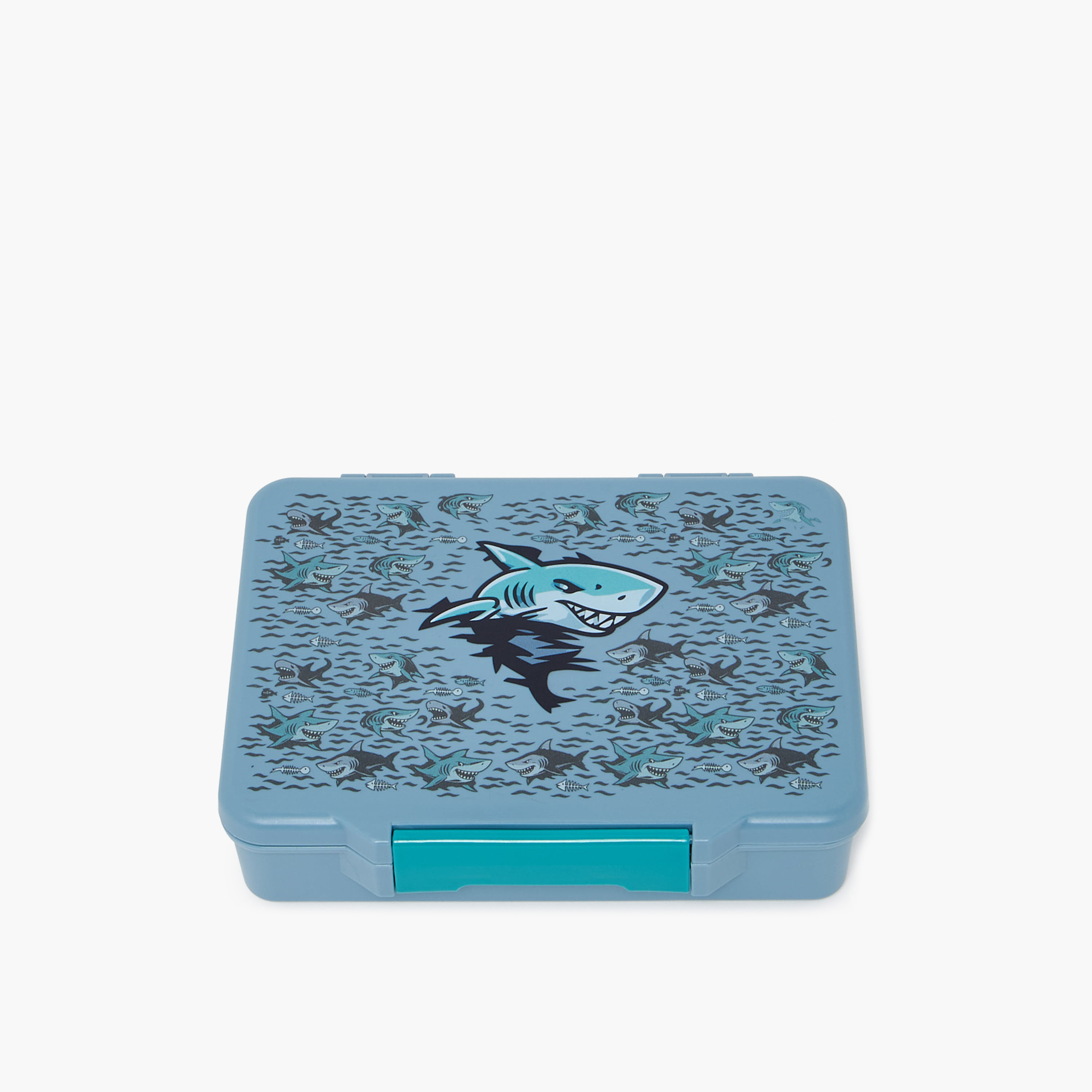 Juniors Shark Print Bento Lunch Box for Boys with Cutlery - 1.2 L-school-lunchessentials-lunchboxes-image-2