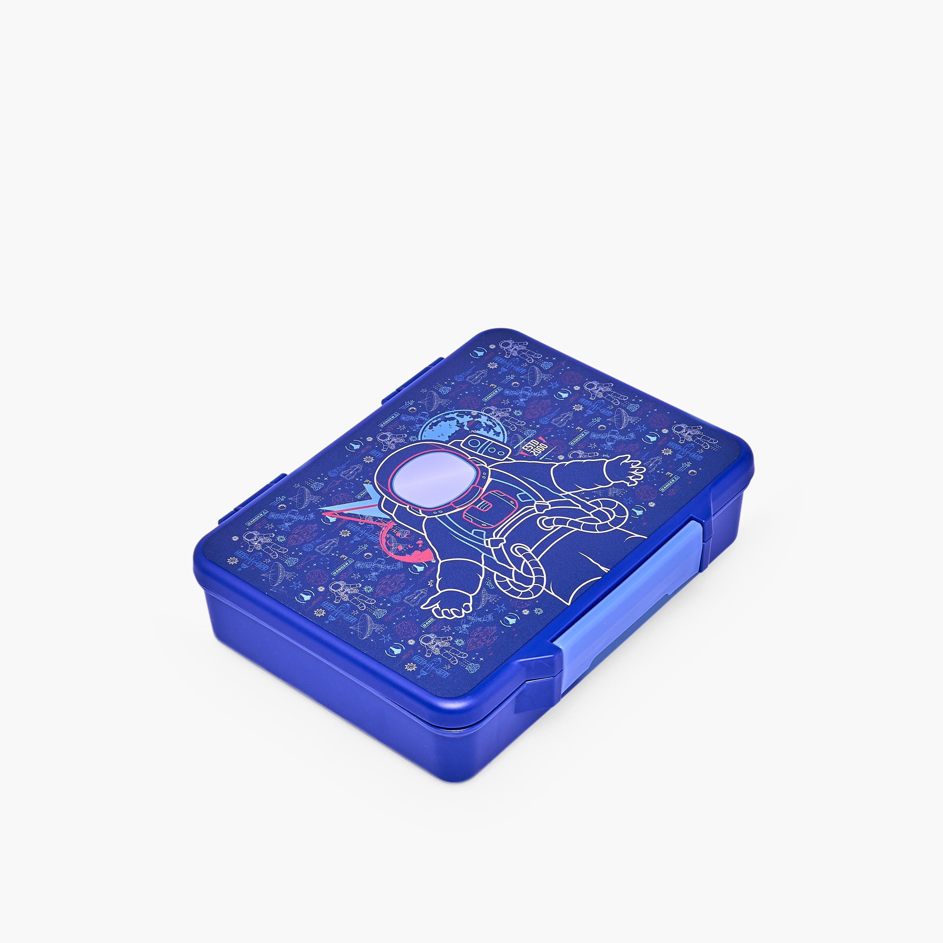 Juniors Astronaut Print Bento Lunch Box for Boys with Cutlery - 1.2 L-school-lunchessentials-lunchboxes-image-1
