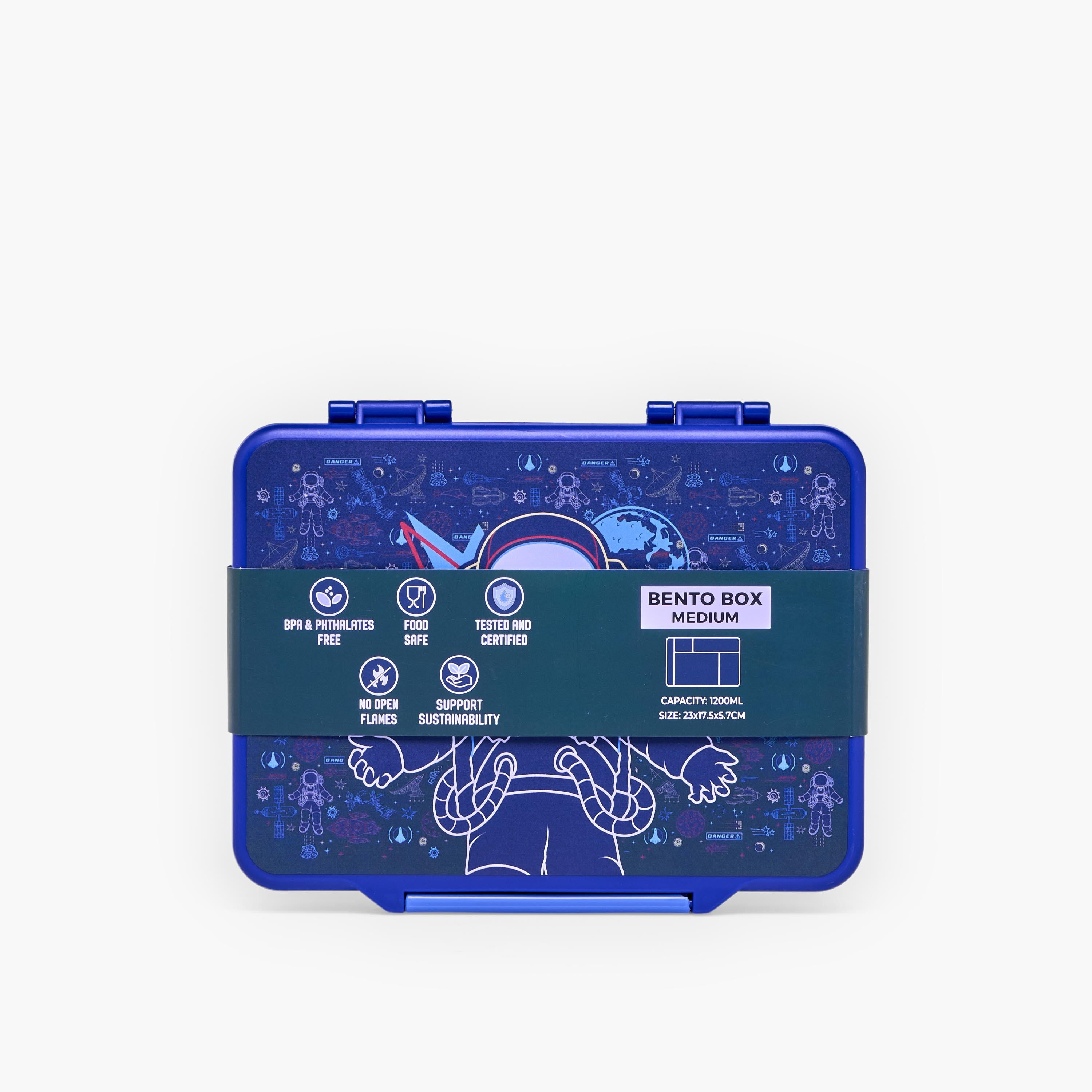 Juniors Astronaut Print Bento Lunch Box for Boys with Cutlery - 1.2 L-school-lunchessentials-lunchboxes-image-11