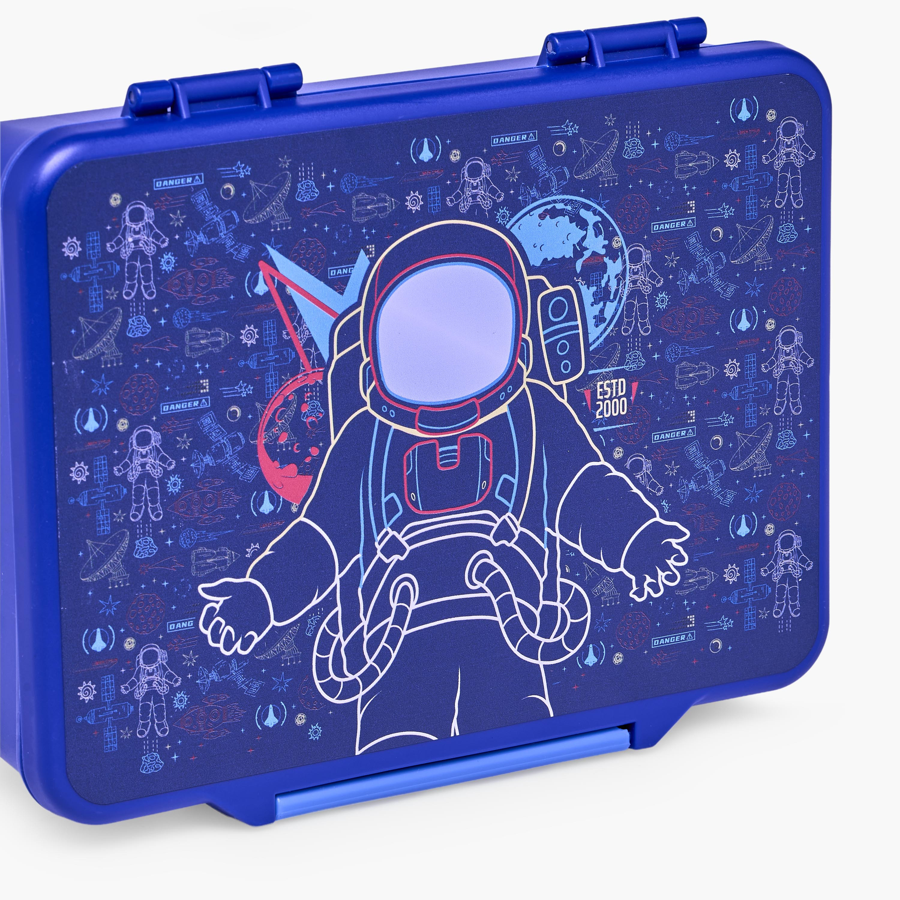 Juniors Astronaut Print Bento Lunch Box for Boys with Cutlery - 1.2 L-school-lunchessentials-lunchboxes-image-4