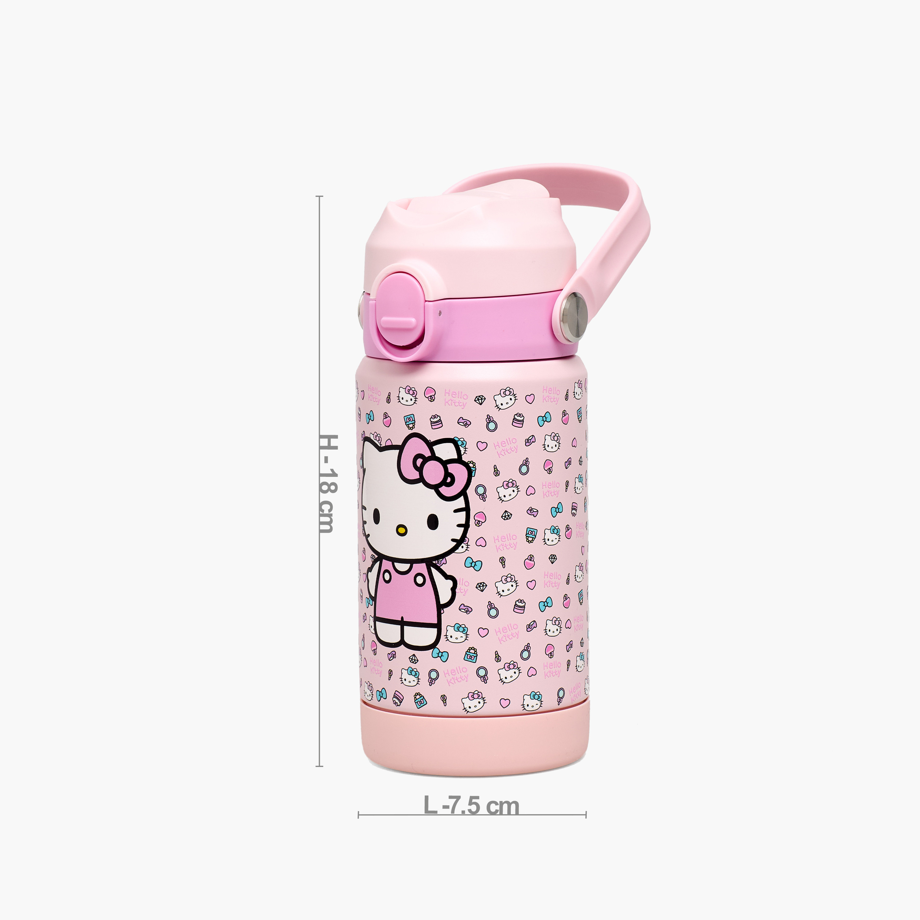 قارورة ماء ستانلس ستيل بفوهة وطبعات هالو كيتي من سانريو-school-waterbottles-image-3