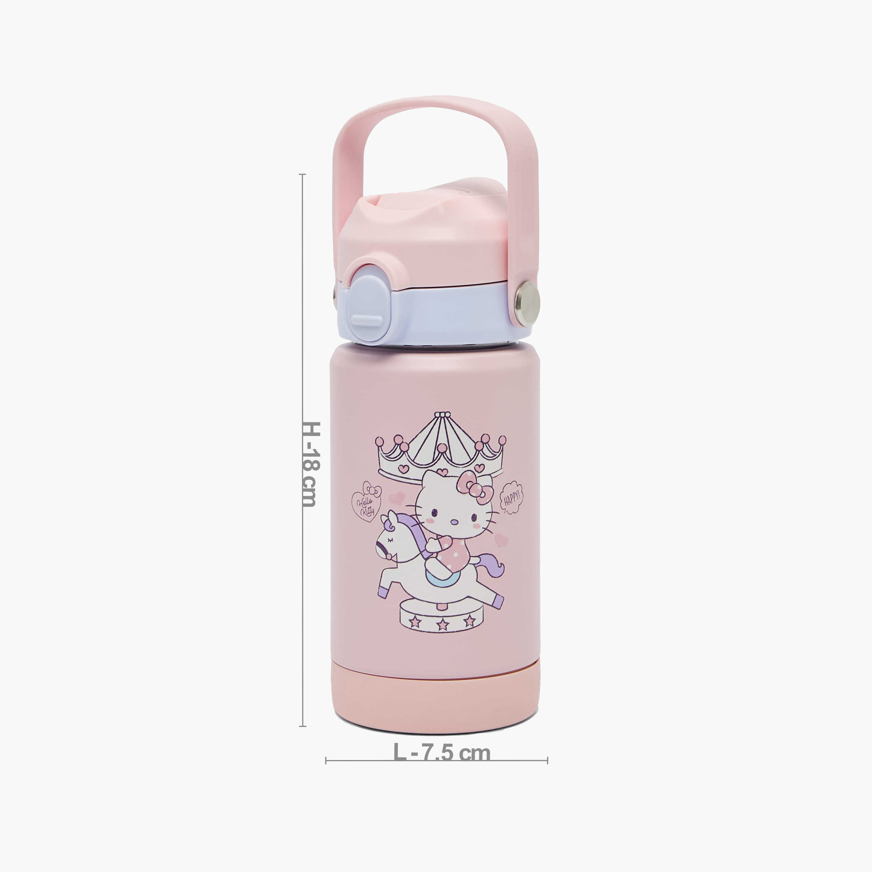 Sanrio Hello Kitty Stainless Steel Water Bottle with Wide Mouth and Carry Loop-school-waterbottles-image-3