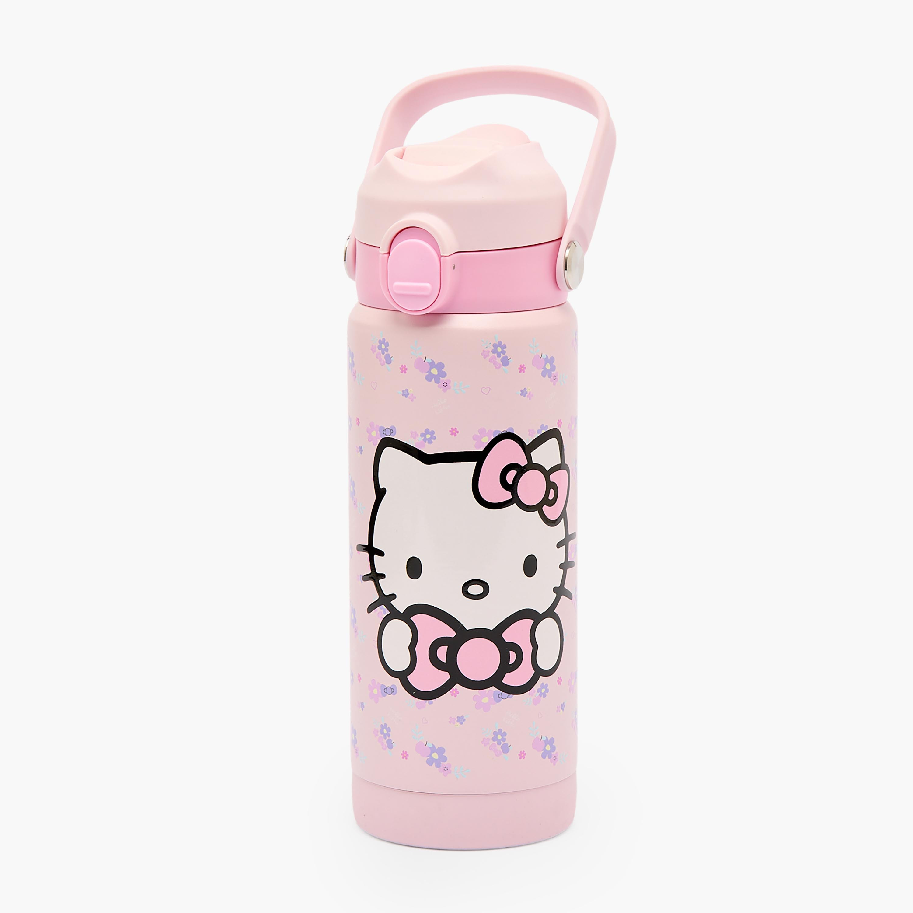 قارورة مياه ستانلس ستيل بفوهة قلابة ومقبض وطبعات من سانريو-school-waterbottles-image-1