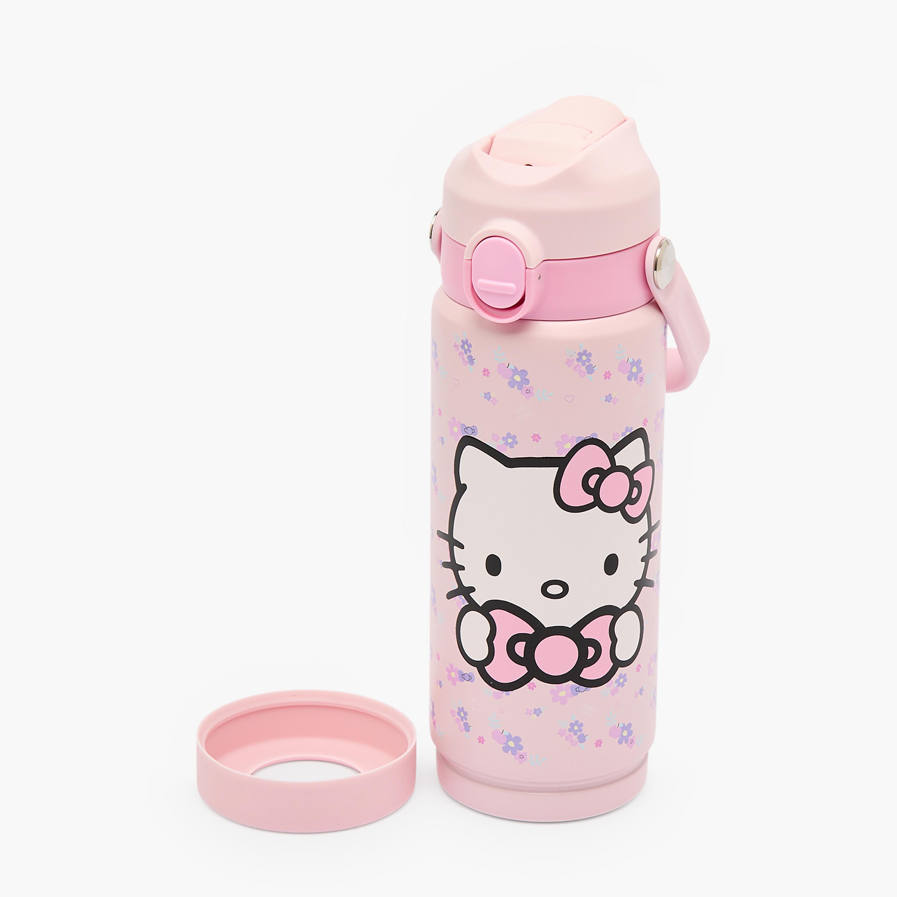قارورة مياه ستانلس ستيل بفوهة قلابة ومقبض وطبعات من سانريو-school-waterbottles-image-3
