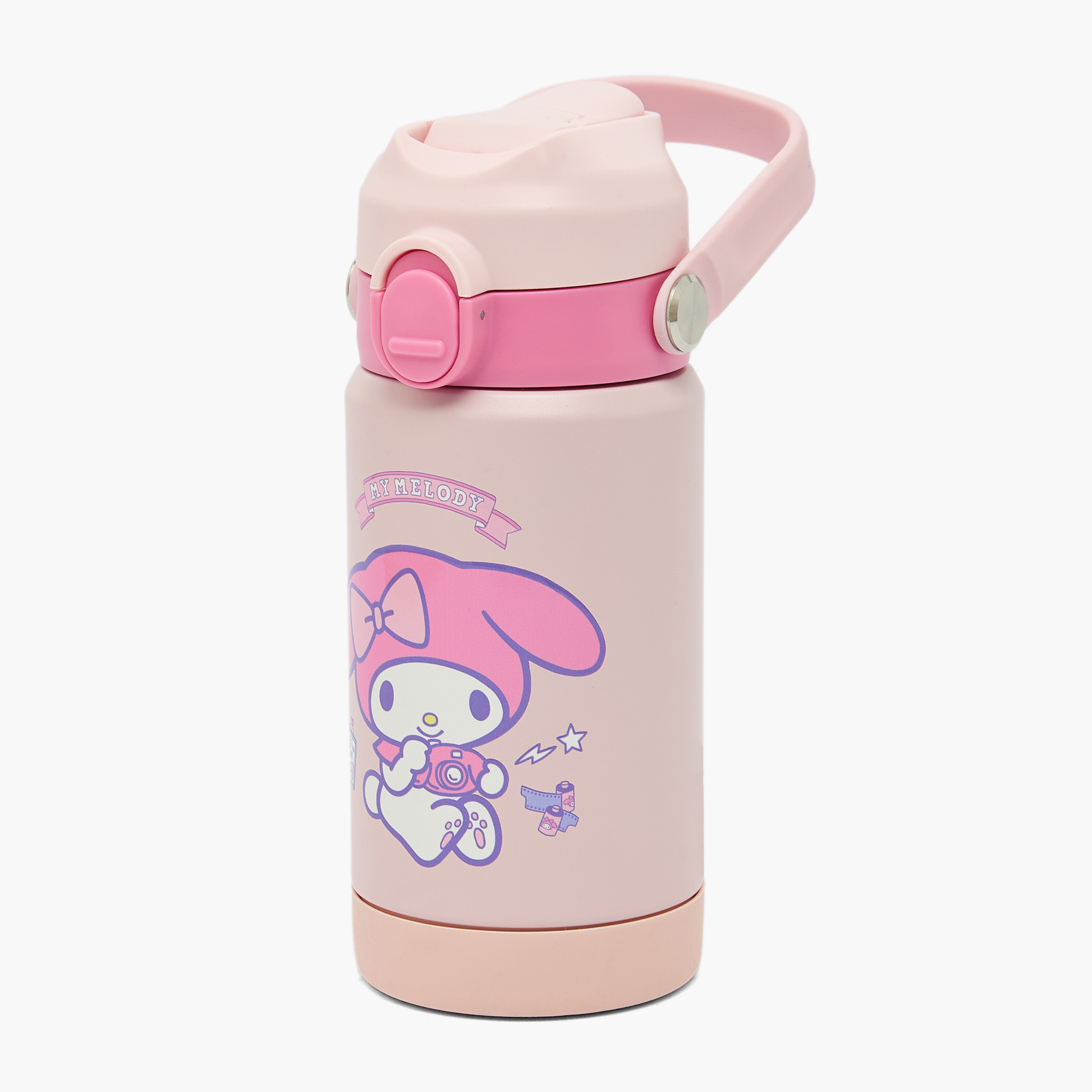 Sanrio My Melody Print Stainless Steel Water Bottle with Flip Spout and Handle-school-waterbottles-image-1