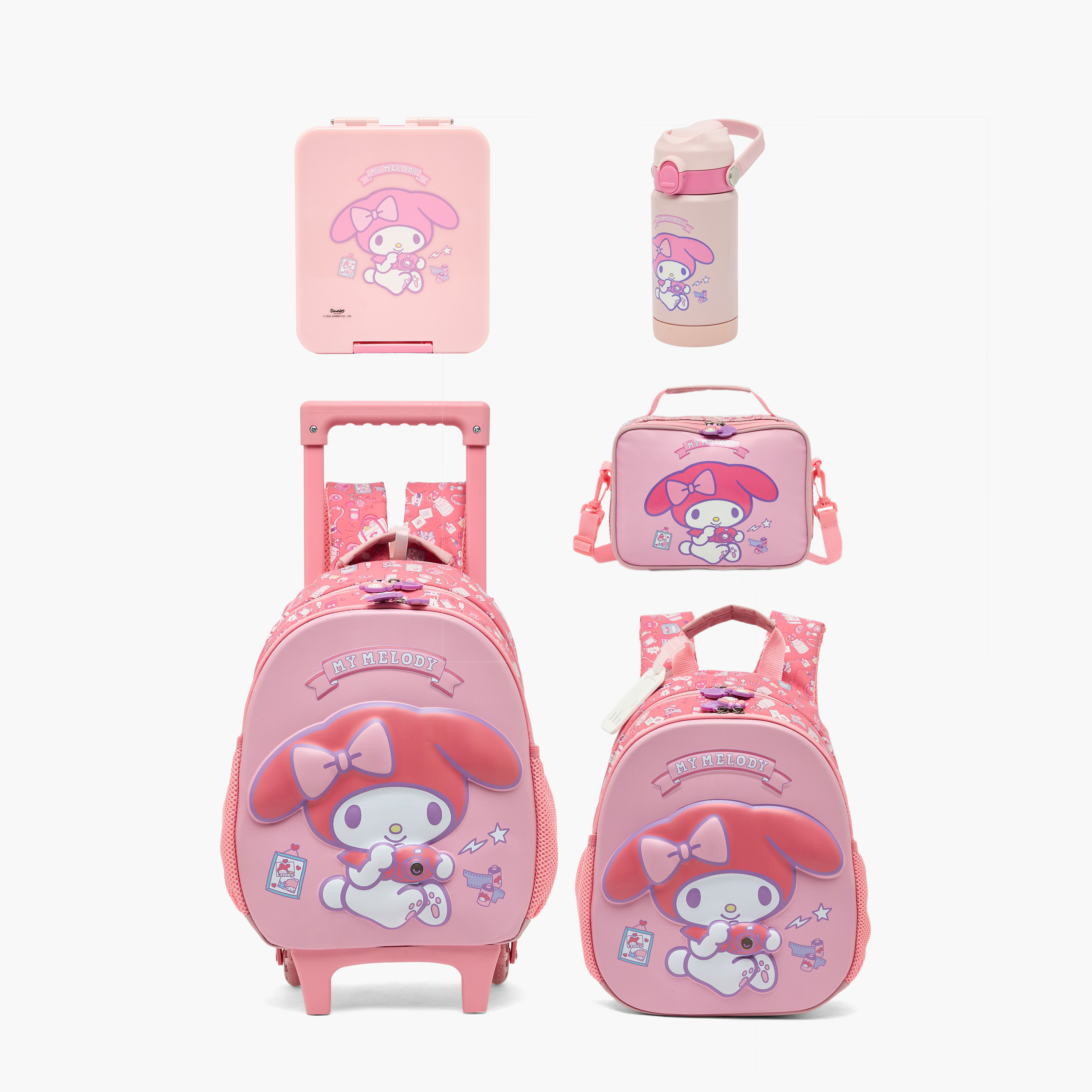 قارورة مياه ستانلس ستيل بمقبض وفوهة قلابة وطبعات ماي ميلودي من سانريو-school-waterbottles-image-10