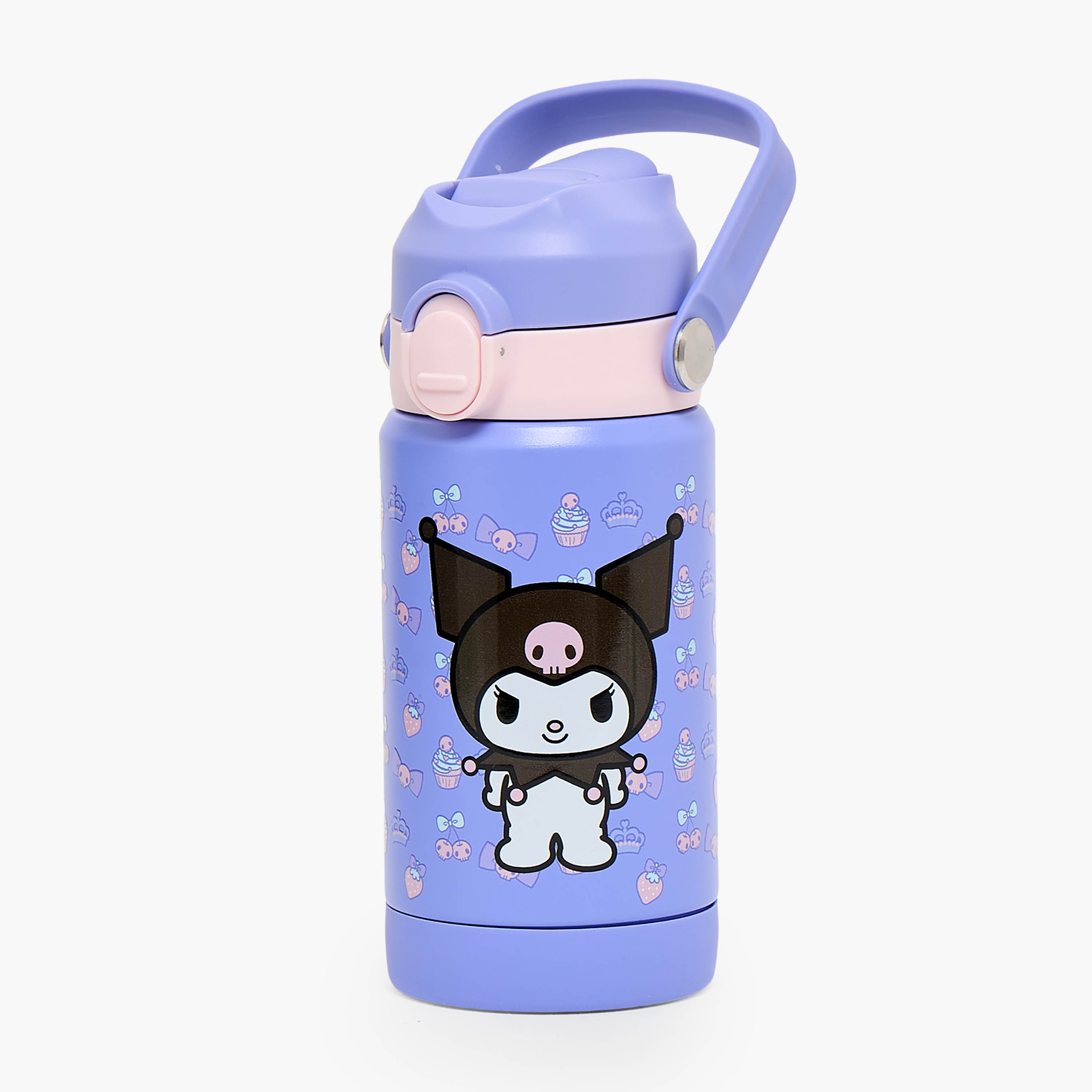 Sanrio Kuromi Print Stainless Steel Water Bottle with Flip Spout and Handle-school-waterbottles-image-1