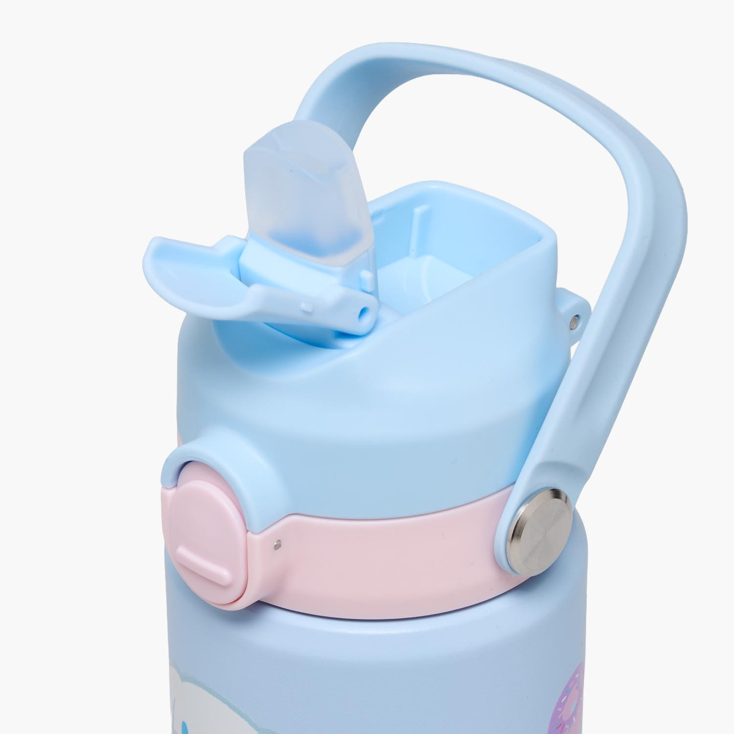 قارورة مياه ستانلس ستيل بفوهة بقشة ومقبض وطبعات سينامورول من سانريو-school-waterbottles-image-6