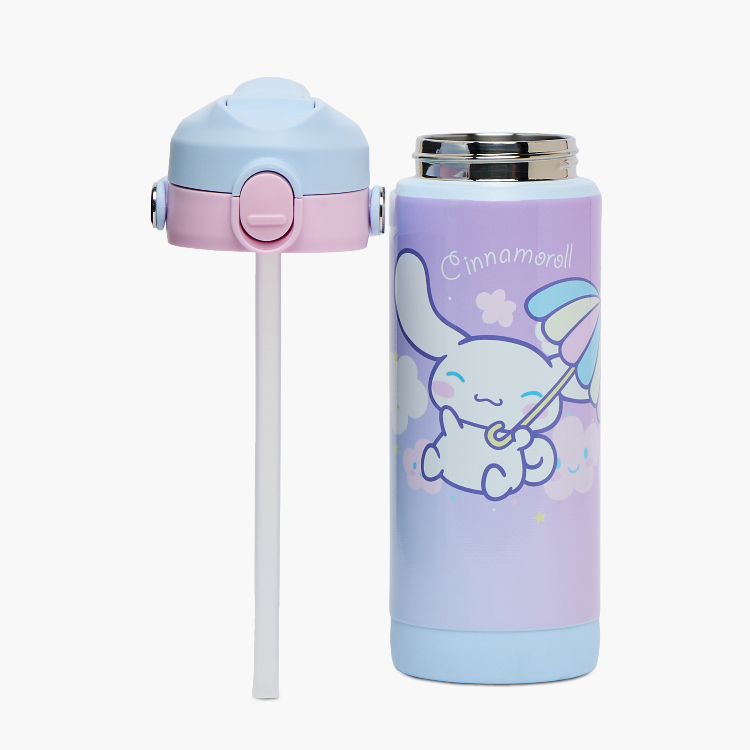 Sanrio Cinnamoroll Print Stainless Steel Water Bottle with Flip Spout and Handle- 500ml-school-waterbottles-image-2