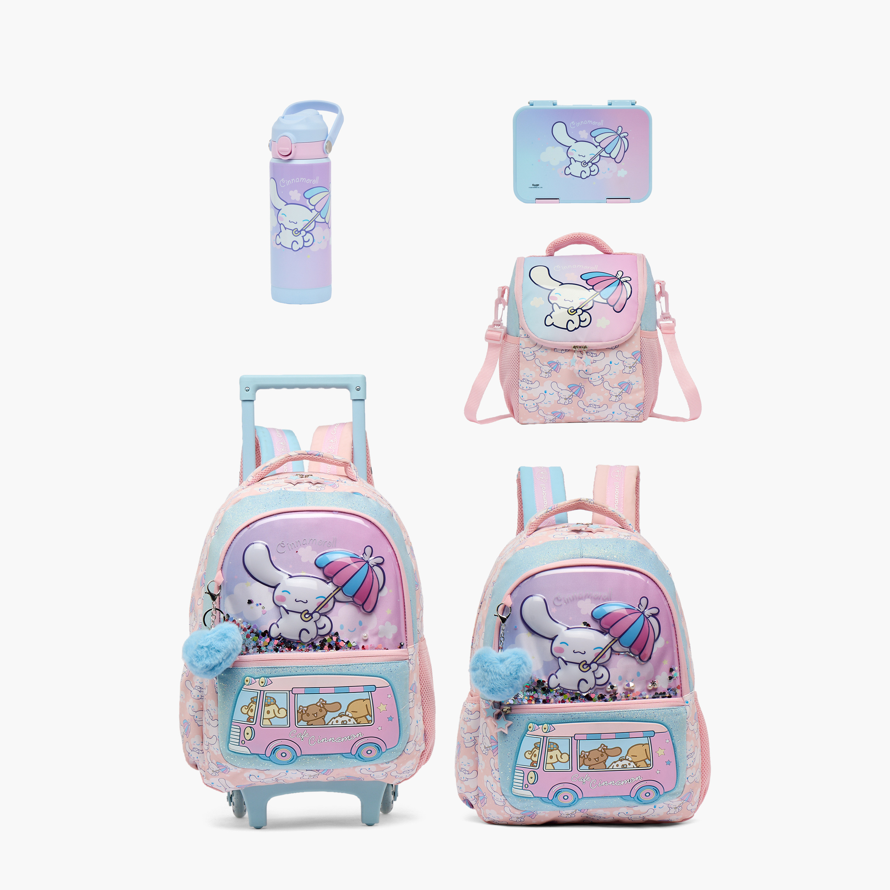 Sanrio Cinnamoroll Print Stainless Steel Water Bottle with Flip Spout and Handle- 500ml-school-waterbottles-image-9
