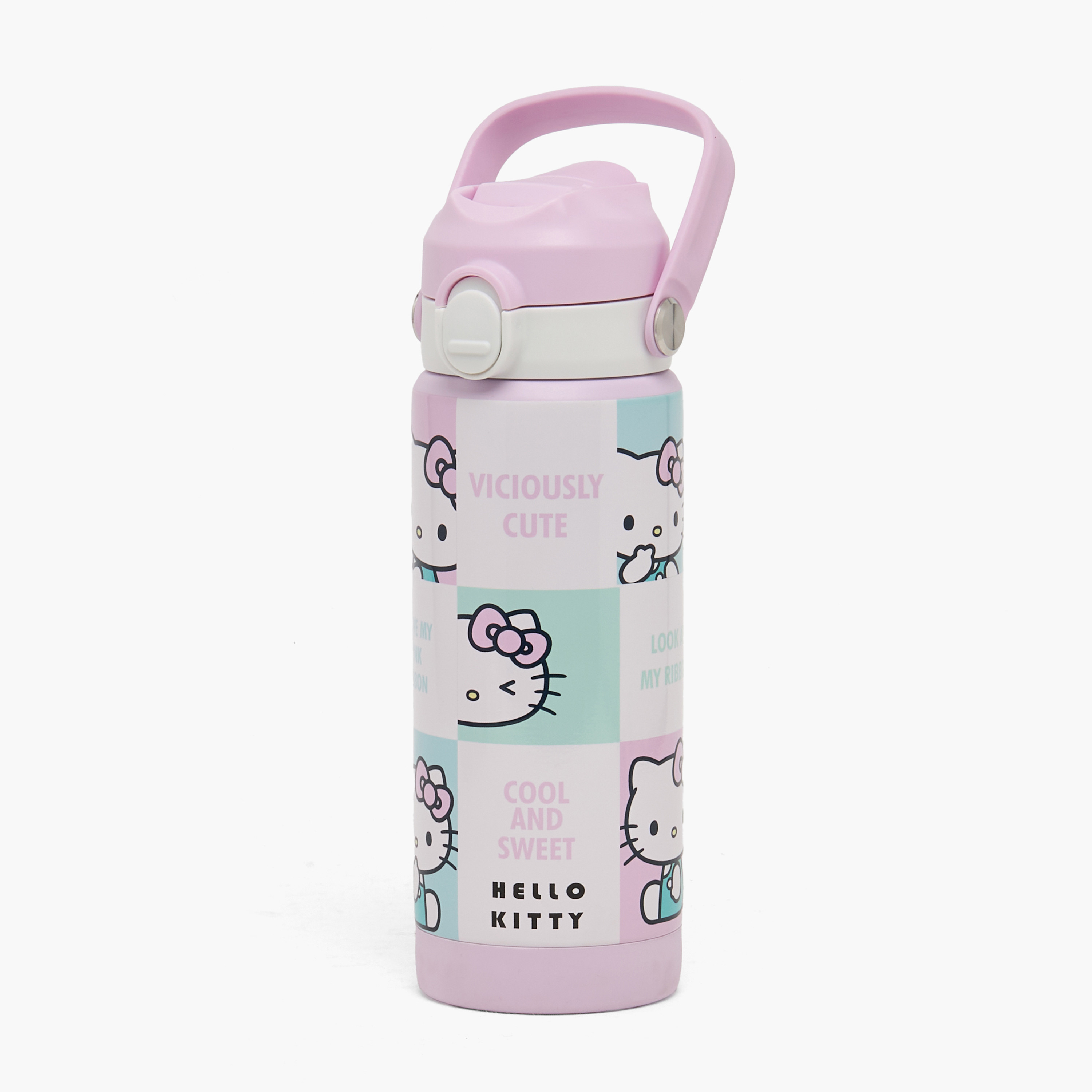 Sanrio Hello Kitty Print Stainless Steel Water Bottle with Spout and Carry Loop-school-waterbottles-image-1