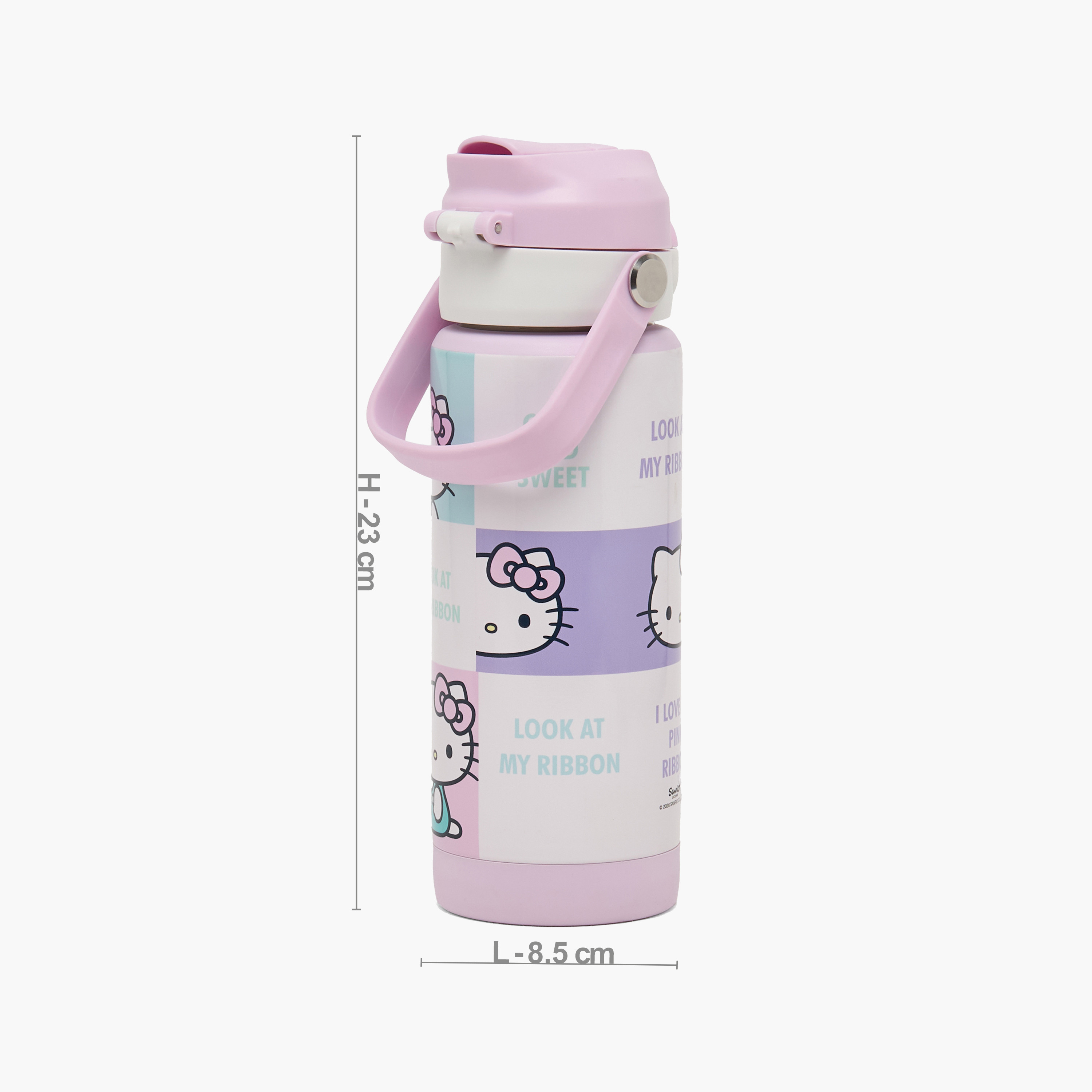 Sanrio Hello Kitty Print Stainless Steel Water Bottle with Spout and Carry Loop-school-waterbottles-image-3