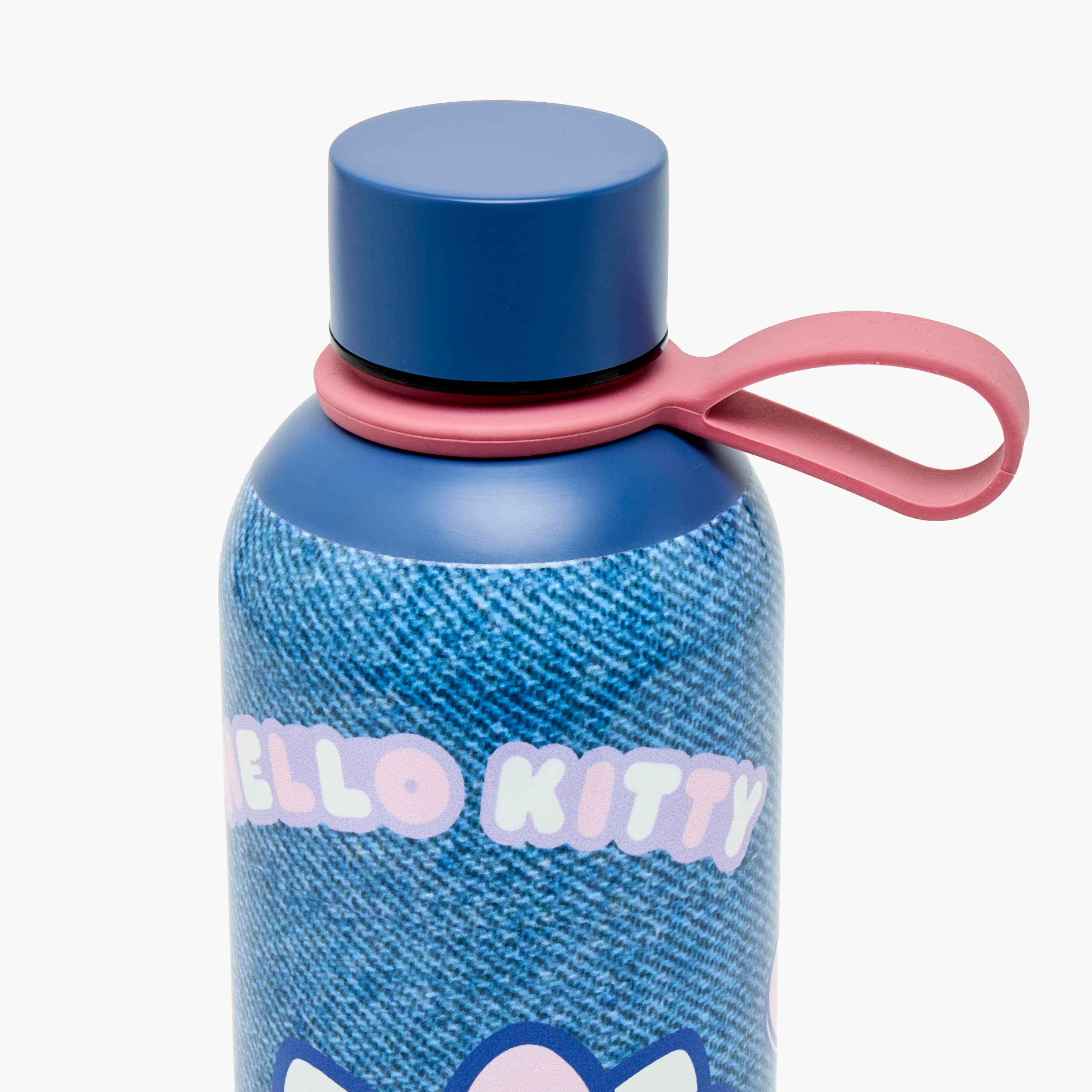 قارورة مياه ستانلس ستيل بطبعات هالو كيتي ومقبض حلقي من سانريو-school-waterbottles-image-5