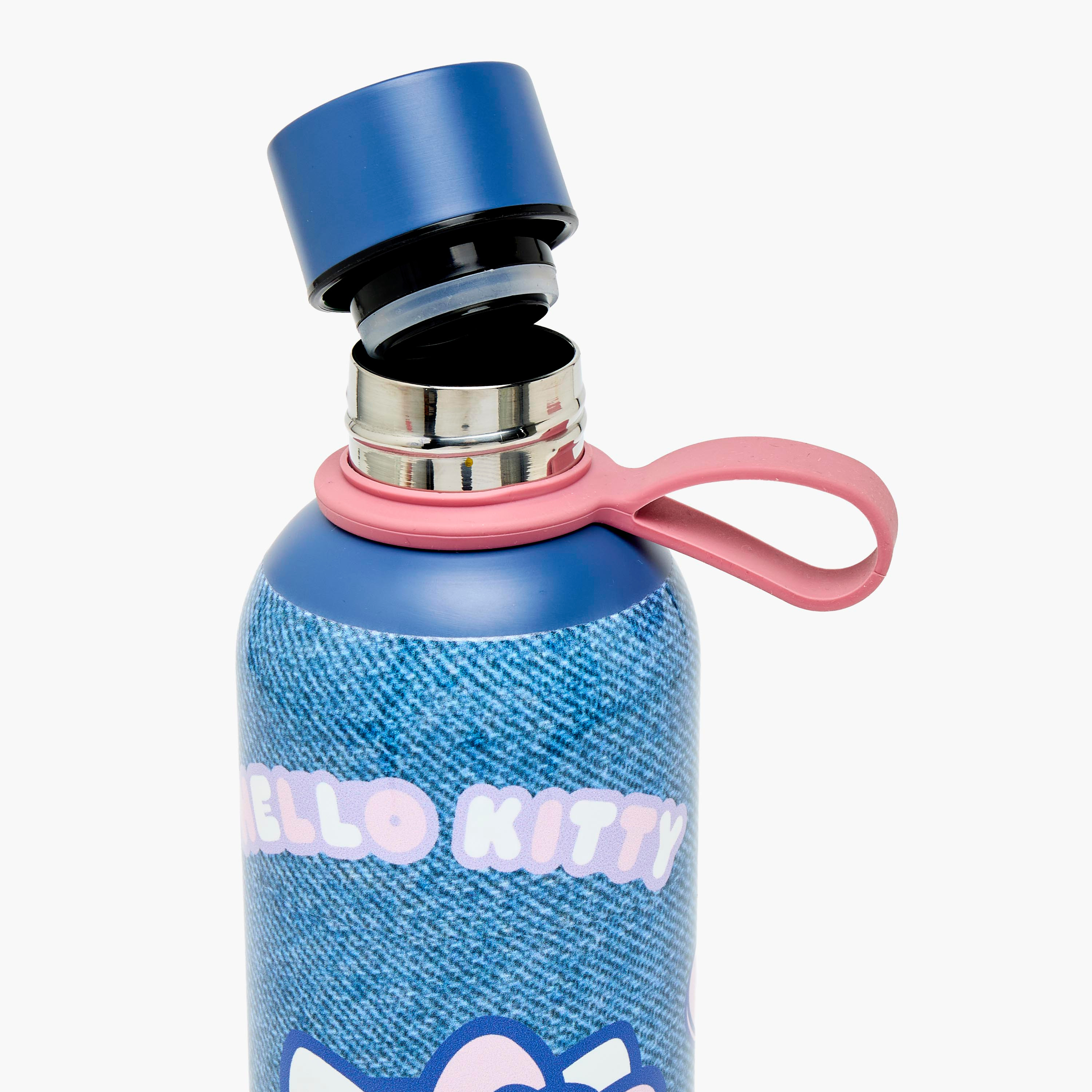 قارورة مياه ستانلس ستيل بطبعات هالو كيتي ومقبض حلقي من سانريو-school-waterbottles-image-7