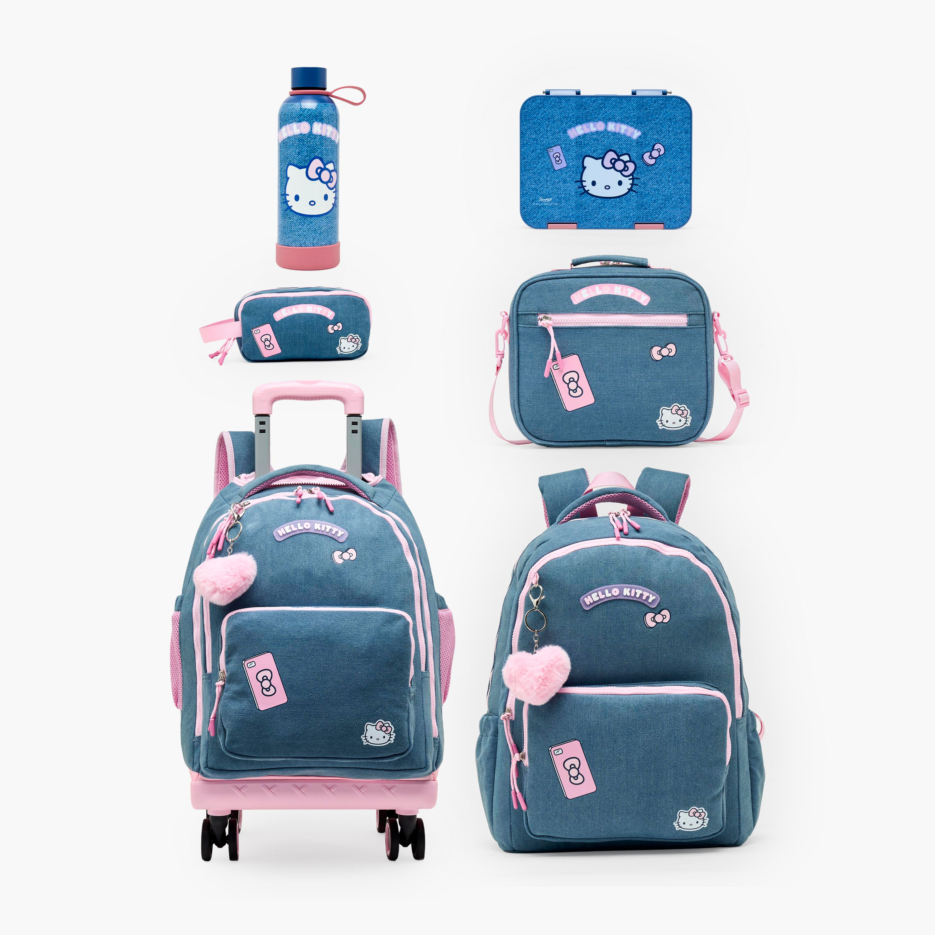 قارورة مياه ستانلس ستيل بطبعات هالو كيتي ومقبض حلقي من سانريو-school-waterbottles-image-9