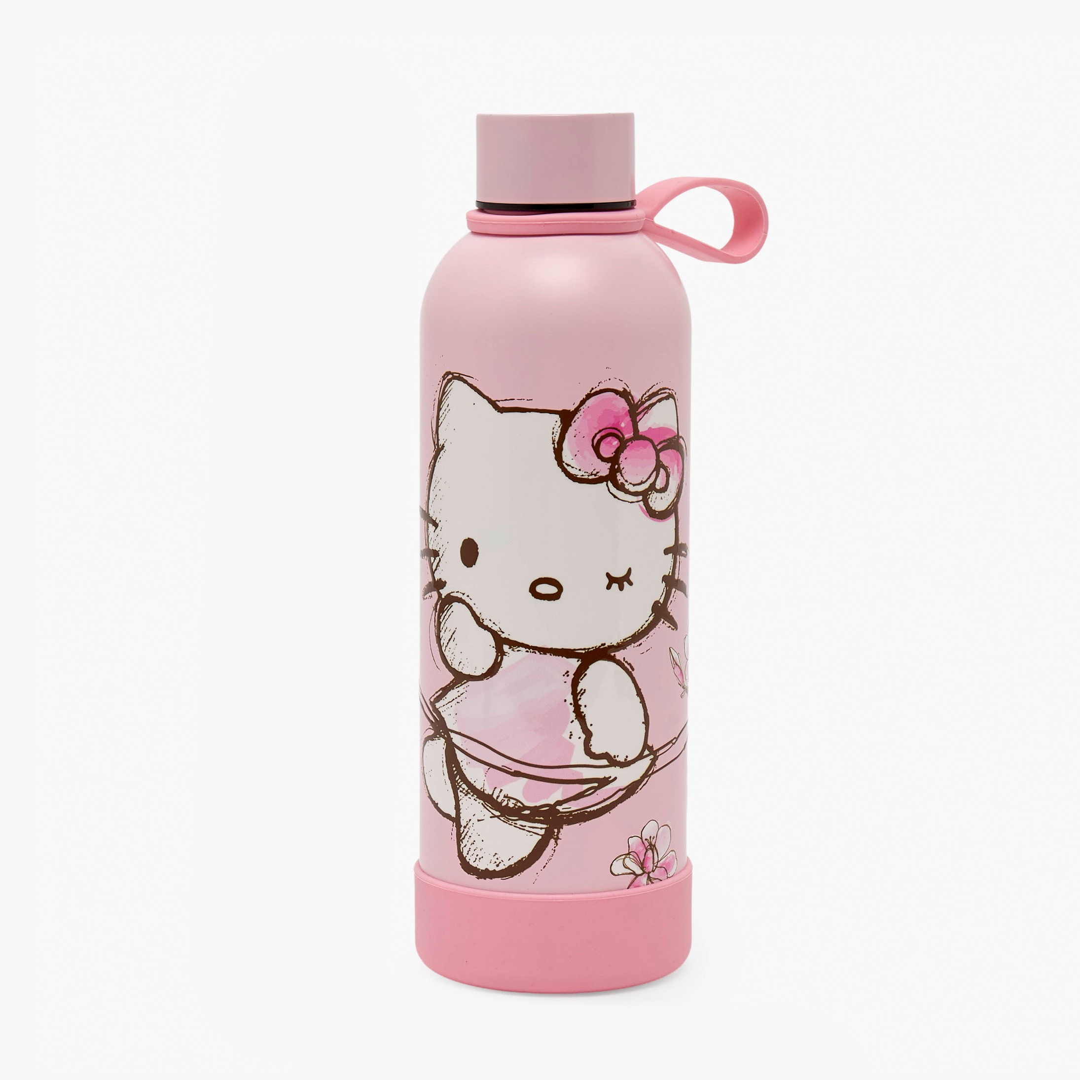 Sanrio Hello Kitty Print Stainless Steel Water Bottle with Loop Handle-school-waterbottles-image-1