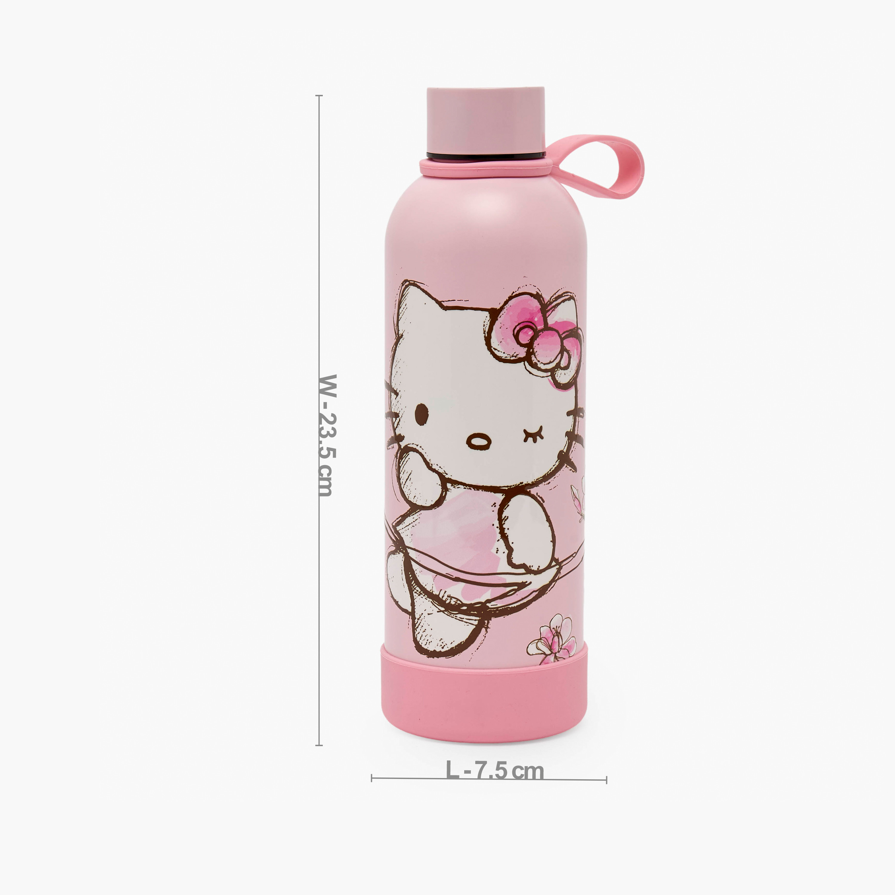 Sanrio Hello Kitty Print Stainless Steel Water Bottle with Loop Handle-school-waterbottles-image-3