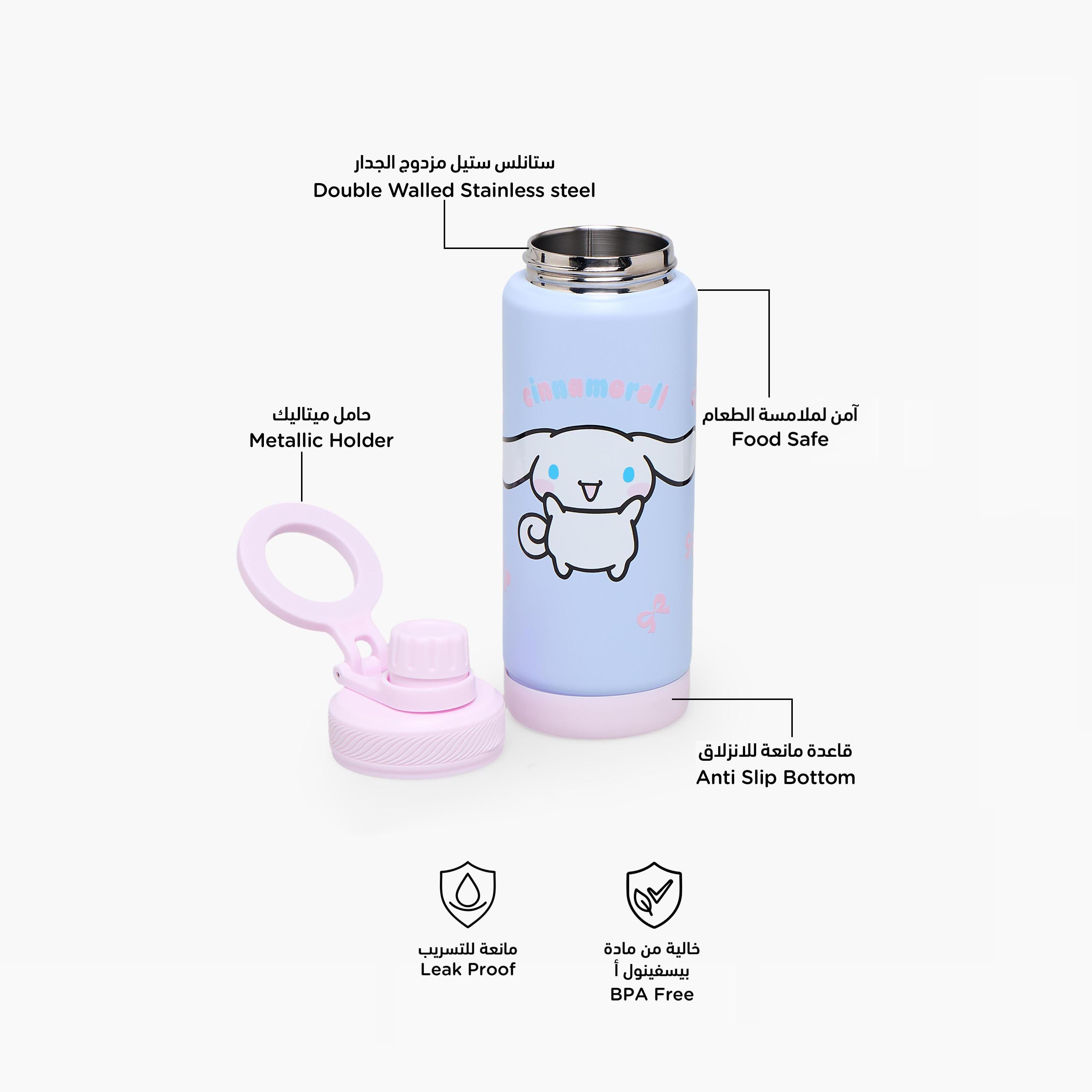 Sanrio Cinnamoroll Print Stainless Steel Water Bottle with Spout and Handle-school-waterbottles-image-2