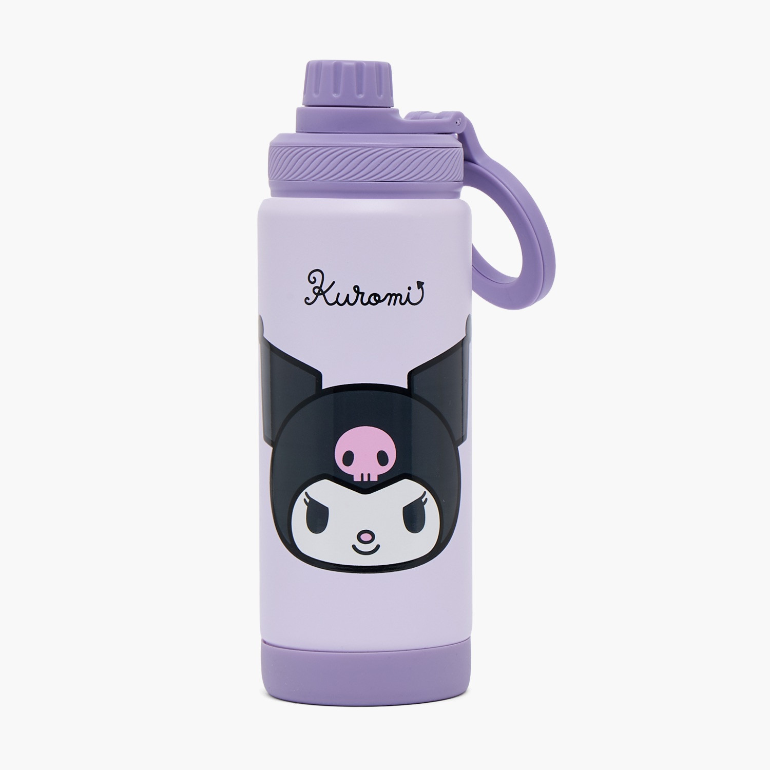 قارورة مياه ستانلس ستيل بطبعات كورومي بغطاء مزود بفوهة للشرب ومقبض من سانريو-school-waterbottles-image-1