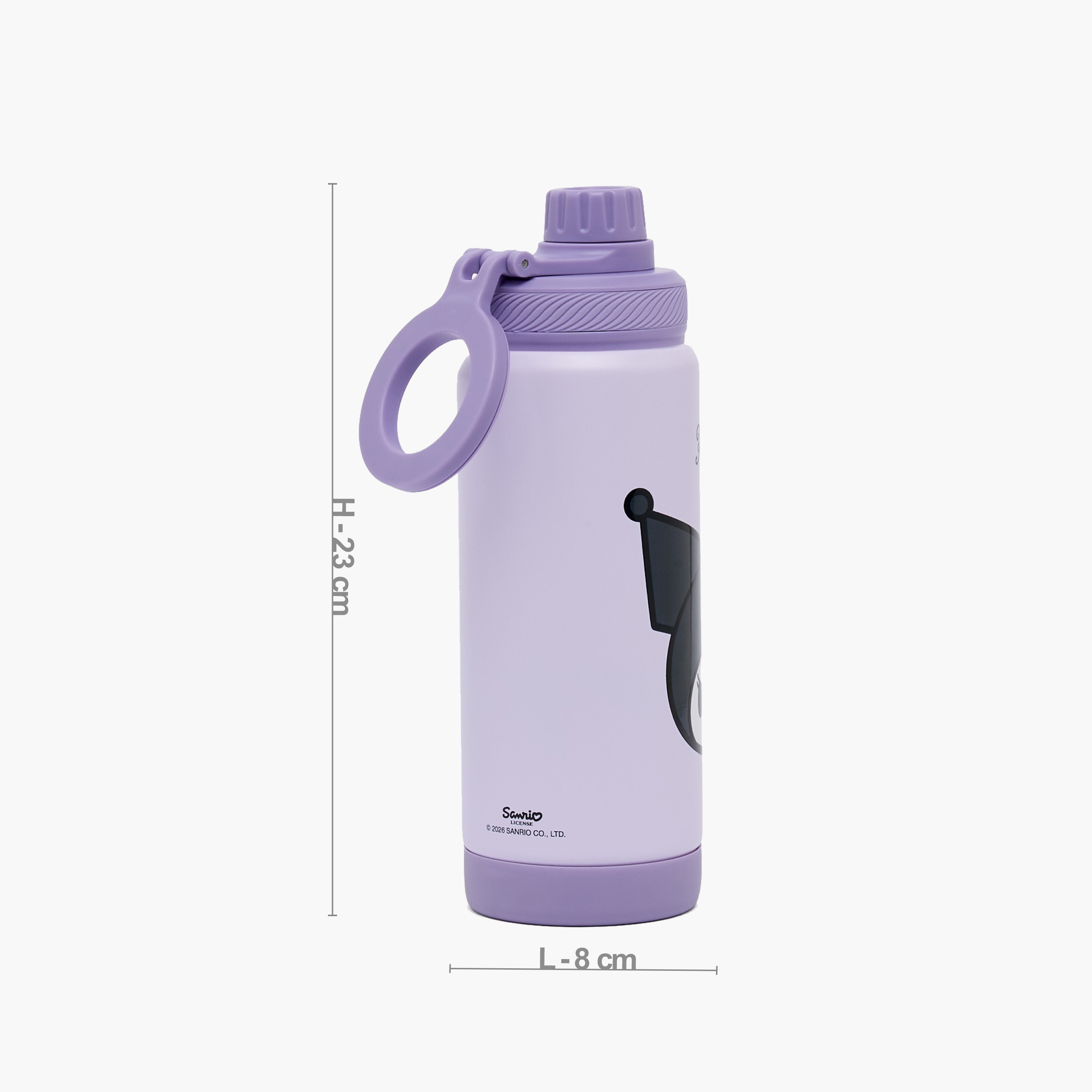 قارورة مياه ستانلس ستيل بطبعات كورومي بغطاء مزود بفوهة للشرب ومقبض من سانريو-school-waterbottles-image-3