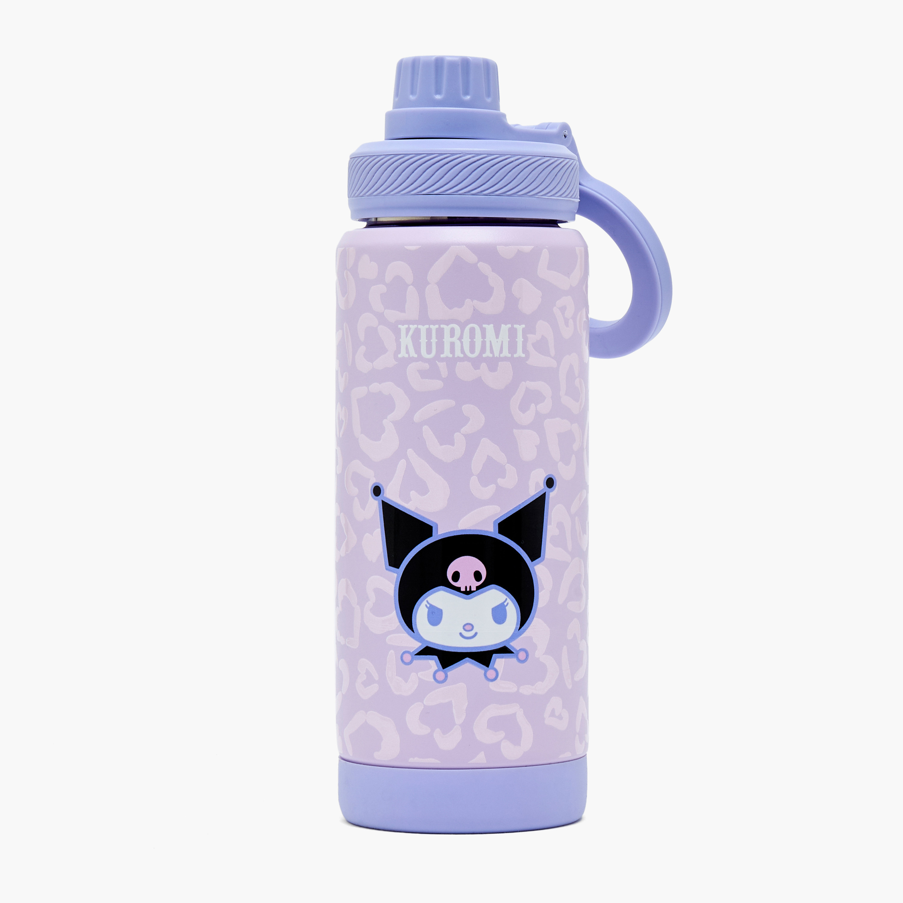 Sanrio Kuromi Print Stainless Steel Water Bottle with Spout and Carry Loop-school-waterbottles-image-1