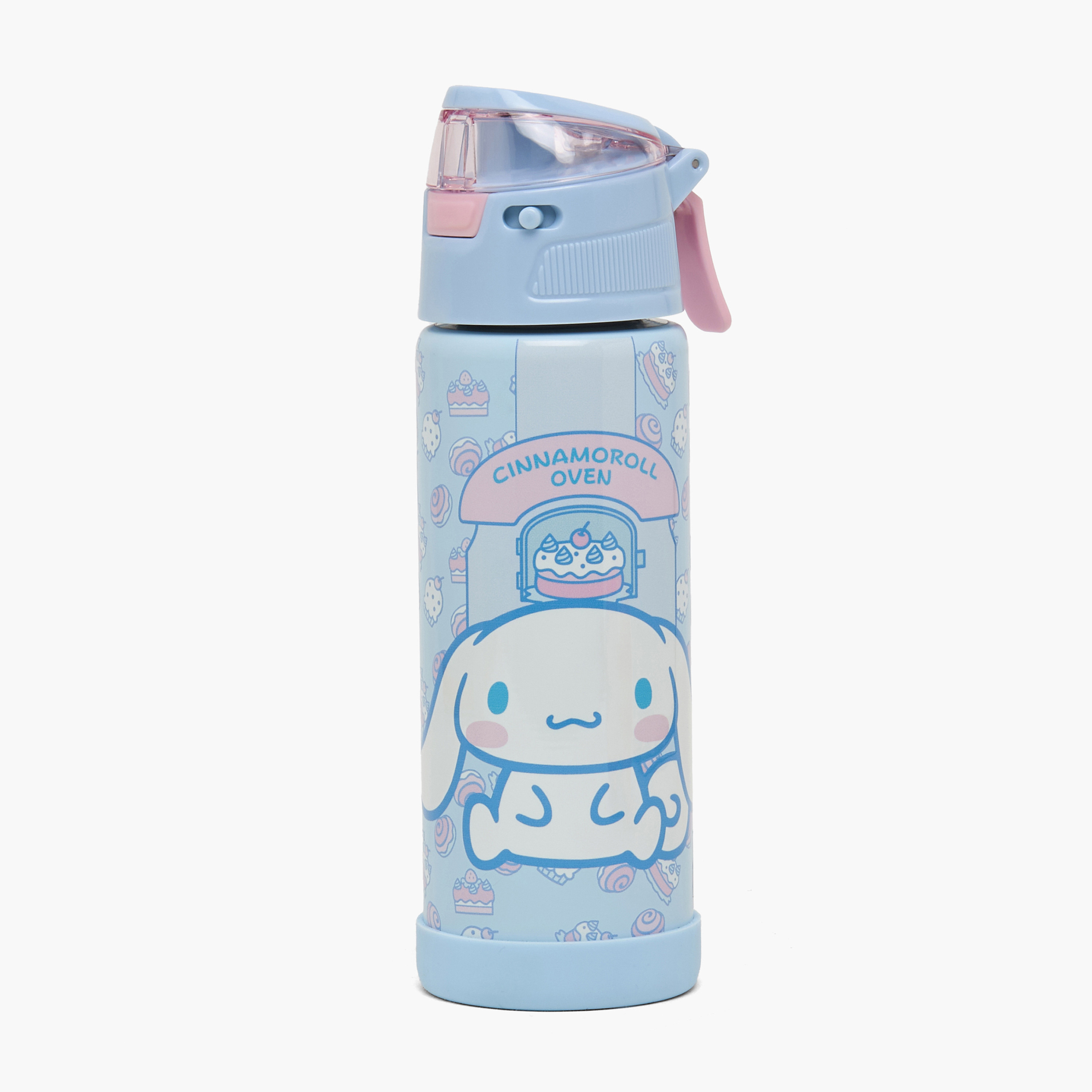 Sanrio Cinnamoroll Print Stainless Steel Water Bottle with Straw-school-waterbottles-image-1