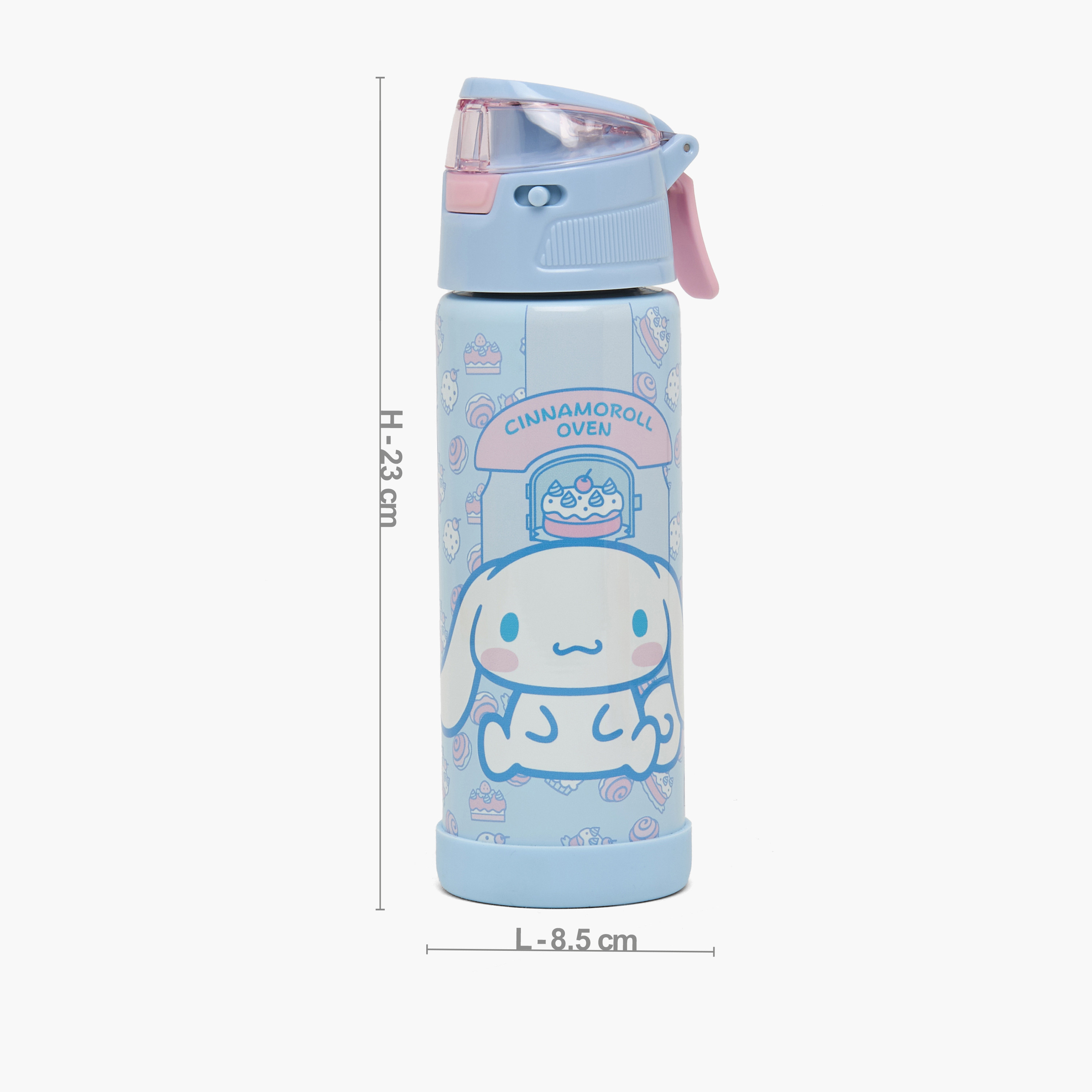 Sanrio Cinnamoroll Print Stainless Steel Water Bottle with Straw-school-waterbottles-image-3