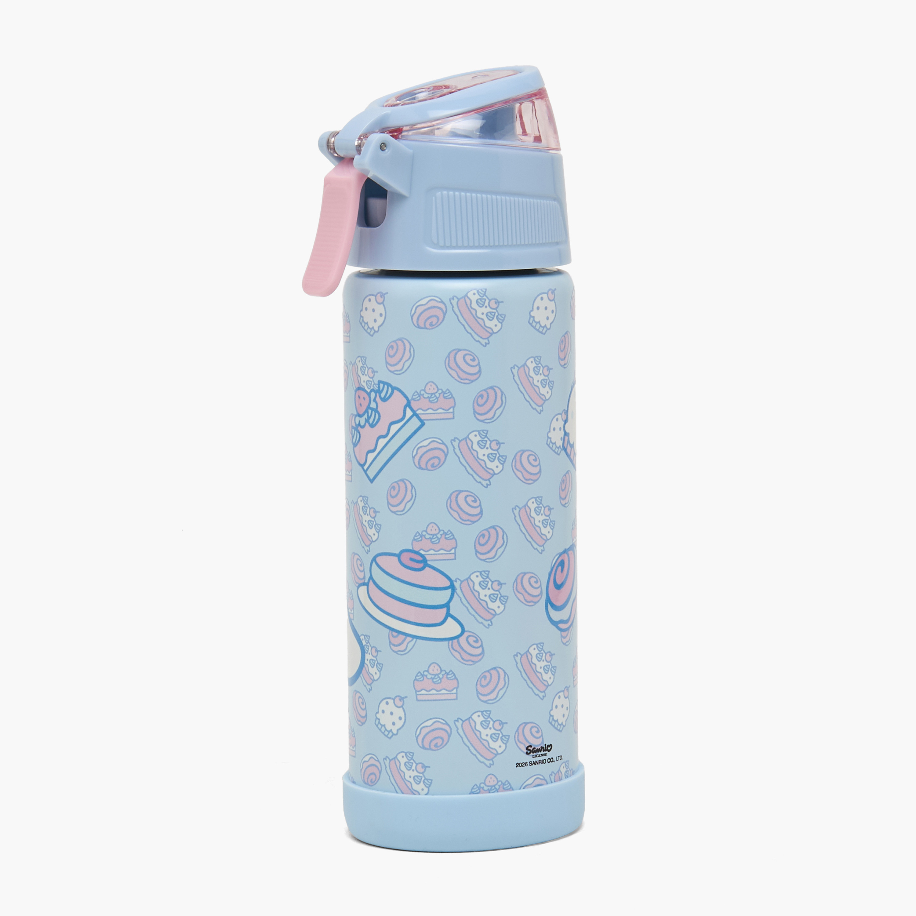 Sanrio Cinnamoroll Print Stainless Steel Water Bottle with Straw-school-waterbottles-image-8