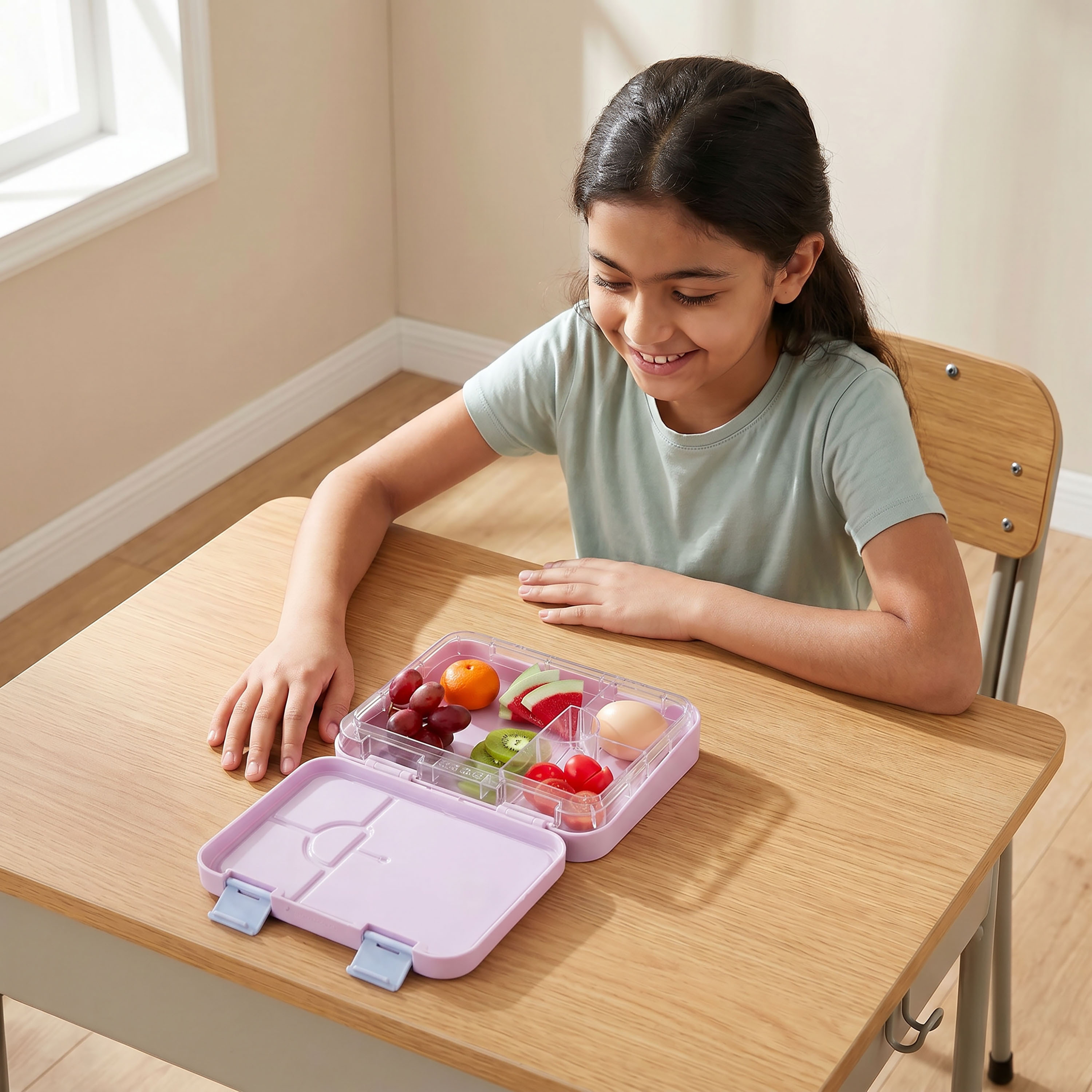 صندوق غداء بينتو بمشبك إغلاق وطبعات للبنات من سانريو - 1 لتر-school-lunchessentials-lunchboxes-image-3