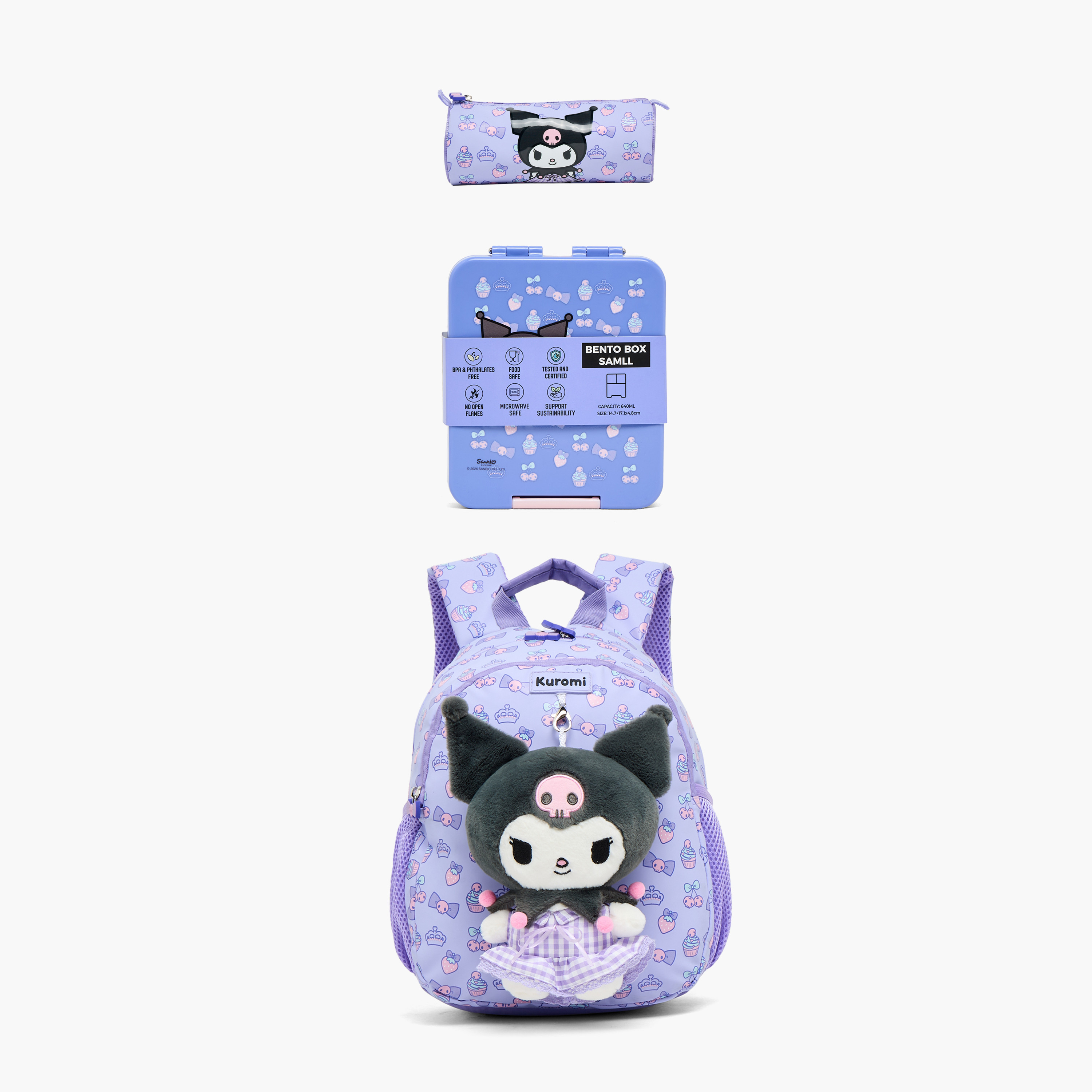 Sanrio Kuromi Bento Lunch Box for Girls with 3 Compartments-school-lunchessentials-lunchboxes-image-11
