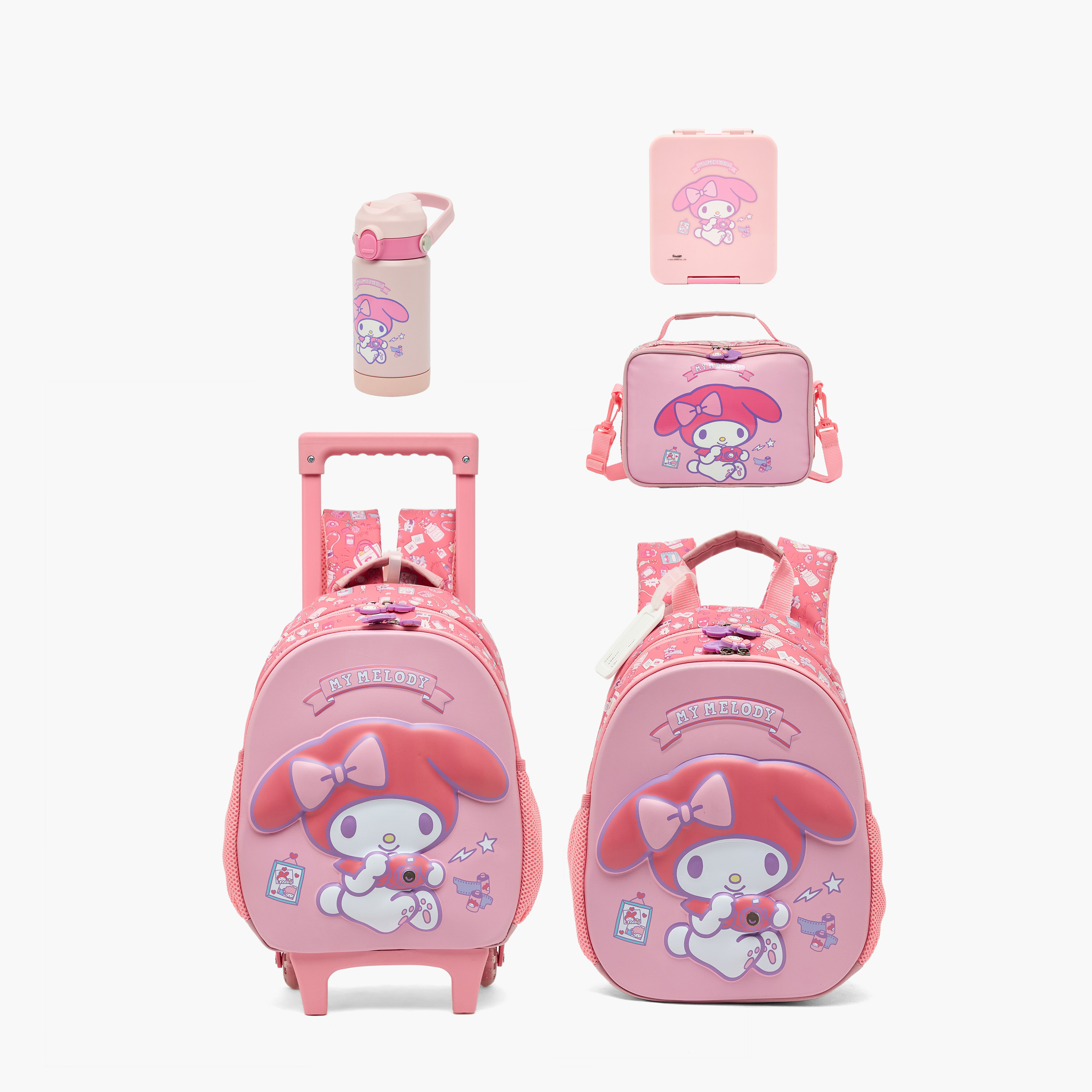 صندوق غداء بينتو بطبعات ماي ميلودي للبنات بغطاء بقفل بمشبك إغلاق - 640 مل-school-lunchessentials-lunchboxes-image-12